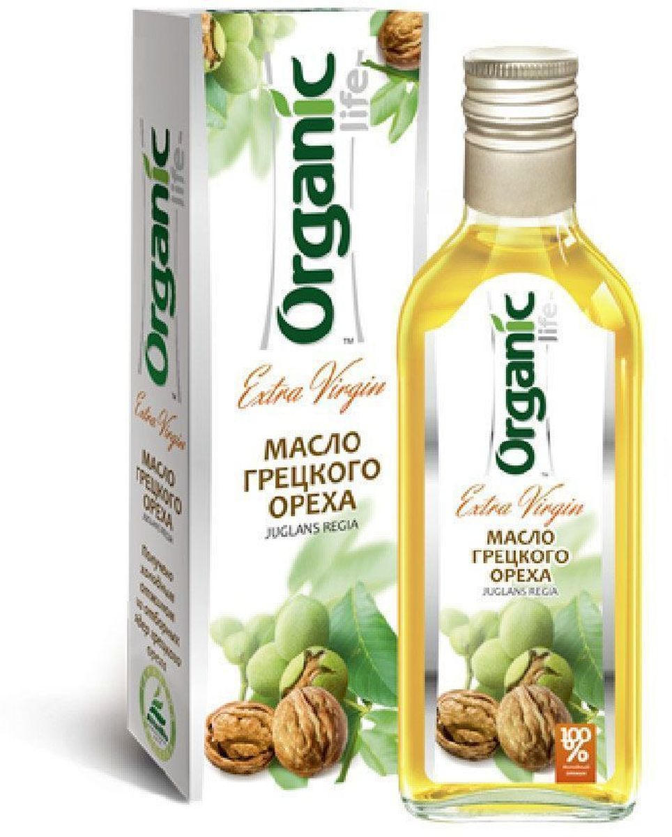 Organic Life масло грецкого ореха, 250 мл0120710 Organic Life масло грецкого ореха, 250 мл0120710Масло грецкого ореха имеет красивый янтарный оттенок, оригинальный вкус и насыщенный ореховый аромат.