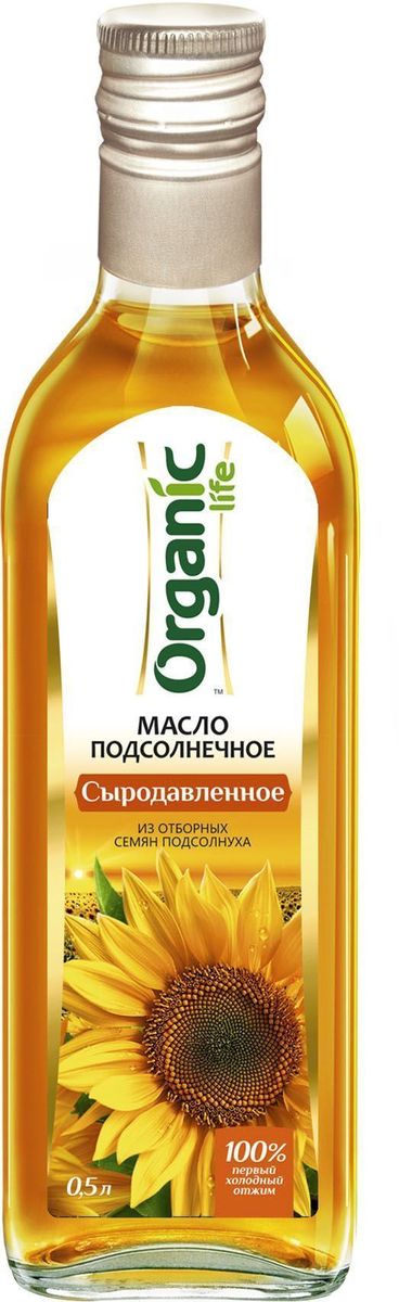Organic Life масло подсолнечное Сыродавленное, 500 мл0120710 Organic Life масло подсолнечное Сыродавленное, 500 мл0120710Подсолнечное масло Сыродавленое марки Organic Life получено из отборных семян подсолнечника методом холодного отжима. Именно такой способ изготовления позволяет сохранить все полезные свойства и изысканные вкусовые качества масла. Мощный антиоксидант витамин Е замедляет старение клеток и делает подсолнечное масло омолаживающим продуктом. Линолевая кислота способствует укреплению иммунной защиты организма. А витамины А и D нужны для поддержания в норме зрения, хорошего состояния костей и кожи. Выраженный вкус и аромат масла и его ценные компоненты сделают ваши любимые блюда аппетитными и полезными.