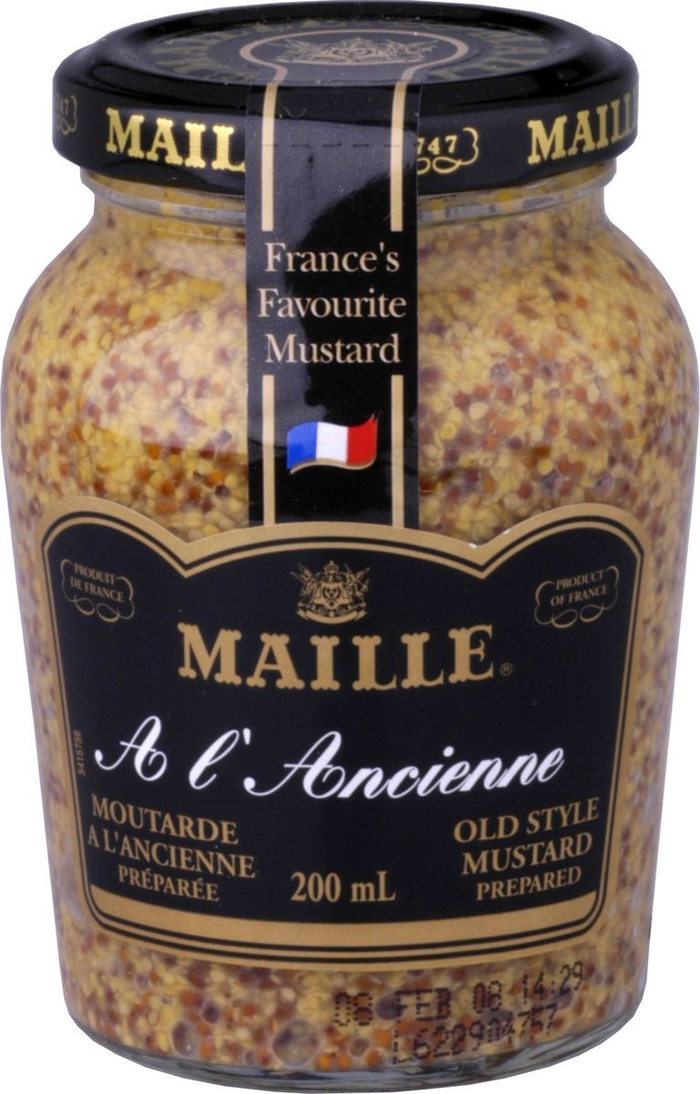 Maille Горчица Традиционная, 200 мл0120710 Maille Горчица Традиционная, 200 мл0120710Традиционная зернистая горчица, созданная по старинному французскому рецепту. Подходит для всех типов блюд и для овощных салатов.