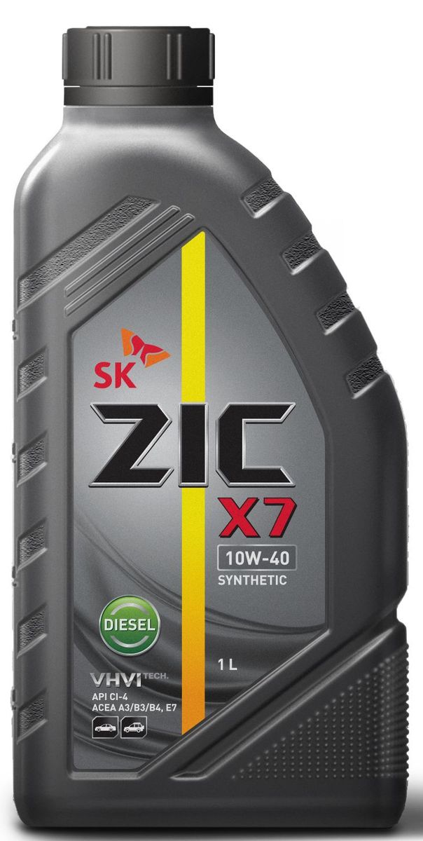 Масло моторное ZIC X7 Diesel, синтетическое, класс вязкости 10W-40, API CI-4/SL, 1 л. 132607 моторное масло zic x7 diesel 10w 40 4л синтетическое