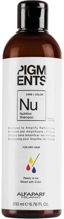 Alfaparf Pigments Nutritive Shampoo Шампунь питающий для сухих волос, 200 млMP59.4D Alfaparf Pigments Nutritive Shampoo Шампунь питающий для сухих волос, 200 млMP59.4DМягкий шампунь предназначен для питания сухих волос. Специально разработанная формула поддерживает цвет и гарантирует стабильность пигмента в смеси. Входящие в состав растительные масла, богатые жирными кислотами, витаминами А и Е обеспечивают сбалансированное питание сухих и пушащихся волос, делая их мягкими и наполненными жизненной силой. БЕЗ СУЛЬФАТОВ И ПАРАБЕНОВОбъем: 200 мл