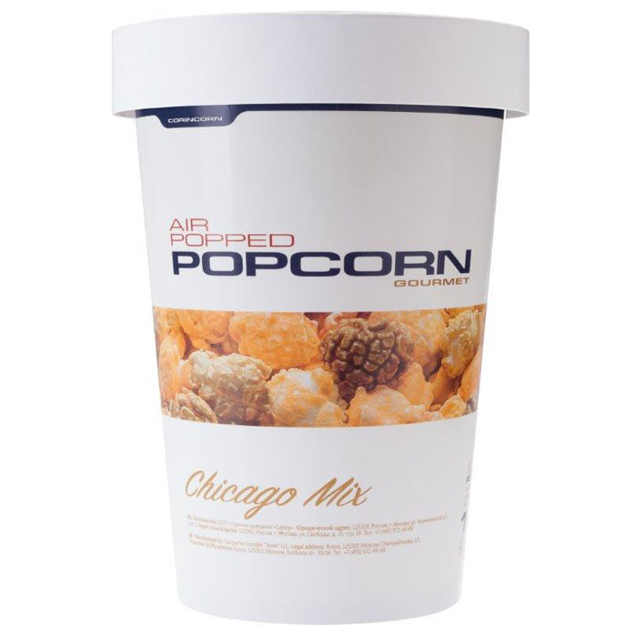 CorinCorn Чикаго Микс попкорн готовый, 110 г0120710 CorinCorn Чикаго Микс попкорн готовый, 110 г0120710Удивительное сочетание сырного и карамельного попкорна, рождающее непревзойденное удовольствие!