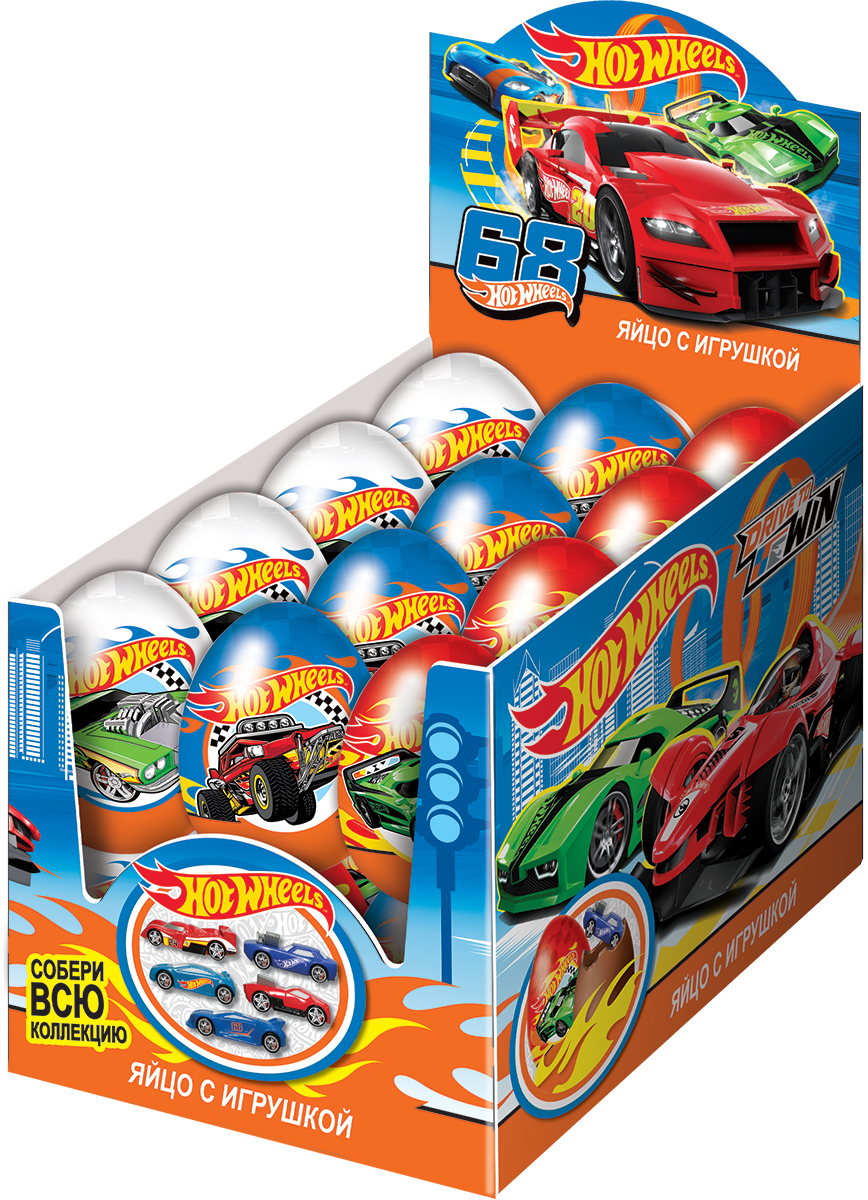 Hot Wheels молочный шоколад с сюрпризом, 24 шт по 20 г0120710 Hot Wheels молочный шоколад с сюрпризом, 24 шт по 20 г0120710Популярный тренд среди мальчишек всех возрастов! Натуральный молочный шоколад. Уменьшенные копии реально существующих автомобилей! Коллекция из 5 авто! Высокое качество исполнения!