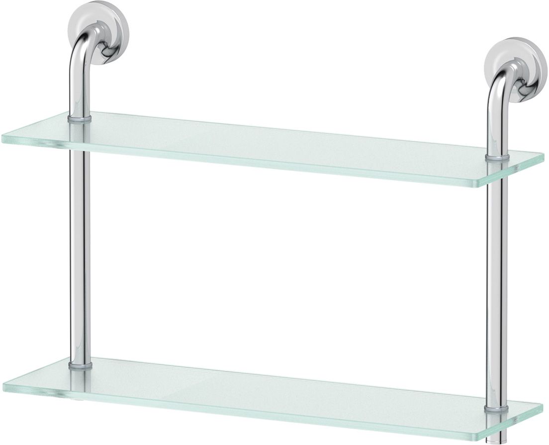 Полка для ванной Ellux Elegance, 2-х ярусная, 50 см, цвет: матовое стекло, хром. ELE 036122450 Полка для ванной Ellux Elegance, 2-х ярусная, 50 см, цвет: матовое стекло, хром. ELE 036122450Аксессуары торговой марки Ellux производятся на заводе ELLUX Gluck s.r.o., имеющем 20-летний опыт работы. Предприятие расположено в Злинском крае, исторически знаменитом своим промышленным потенциалом. Компоненты из всемирно известного богемского хрусталя выгодно дополняют серии аксессуаров. Широкий ассортимент, разнообразие форм, высочайшее качество исполнения и техническое?совершенство продукции отвечают самым высоким требованиям. Продукция завода Ellux представлена на российском рынке уже более 10 лет и за это время успела завоевать заслуженную популярность у покупателей, отдающих предпочтение дорогой и качественной продукции.100% made in Czech Republic Весь цикл производства изделий осуществляется на территории Чешской республики.В производстве полок используется высококачественное матированное стекло марки Satinovo Mate Clear.Saint-Gobain Glass признанный мировой лидер в производстве высококачественного стекла, поэтому для производства стеклянных полок применяется матовое стекло «Satinovo Mate Clear» 8 мм именно этого производителя.Стеклянные полки производятся из высококачественного матового стекла 8 мм «Satinovo Mate Clear» завода Saint-Gobain Glass Deutschland GMBH. Остальные стеклянные компоненты изготовлены из богемского хрусталя фабрики Crystal Bohemia, a.s.Варианты комплектации. Покупателям предоставляется возможность выбирать хрустальные компоненты (стакан, мыльница, дозатор жидкого мыла) в матовом и прозрачном исполнении. Обратите внимание, что хрустальные колбы туалетного ерша и стеклянные полки предлагаются только в матовом исполнении.Высококачественная латунь — дорогостоящий многокомпонентный медный сплав с основным легирующим элементом – цинком. Обладает высокой прочностью и коррозионной стойкостью. Считается лучшим материалом для изготовления аксессуаров, смесителей и другого сантехнического оборудования.Гарантия 15 лет. Длительный срок службы подтверждается 15-ти летней гарантией производителя при условии правильной эксплуатации.Проверенное временем качество продукции завода ELLUX Gluck s.r.o. позволяет производителю гарантировать длительный срок ее эксплуатации. Надежное крепление аксессуаров к стене обусловлено использованием качественных и прочных материалов крепежных элементов и хорошо продуманной конструкцией, разработанной с учетом возможных нагрузок.Премиум качество. Находясь в более доступном ценовом сегменте, аксессуары торговой марки ELLUX обладают всеми качествами продукции PREMIUMПроизведено в Чехии. Завод ELLUX Gluck s.r.o. — единственный производитель аксессуаров на территории Чешской Республики.Произведено в Чехии на заводе ELLUX Gluck s.r.o., который специализируется на производстве зеркал и аксессуаров для ванной комнаты.Ручная полировка позволяет добиваться превосходного результата обработки в труднодоступных местах аксессуара, в результате обеспечивая идеальную хромированную поверхность.В производстве аксессуаров используется высокосортная латунь, которая является идеальным материалом для эксплуатации в условиях повышенной влажности. Технически совершенные конструкции аксессуаров имеют надежное скрытое крепление к стене. Трудоемкая ручная полировка изделий до зеркального блеска и строгое соблюдение технологического цикла при гальванизации хромом обеспечивают идеально гладкую поверхность и высокую устойчивость покрытия.Сделано из латуни. Латунь, используемая в производстве аксессуаров, обладает высокой прочностью и коррозионной стойкостью, и считается лучшим материалом для изготовления аксессуаров.Сертификат экономической палаты Чешской Республики подтверждает, что весь цикл производства изделий осуществляется на территории ЧехииХром - очень прочный, износостойкий металл, обладающий корозийной стойкостьюДизайн и конструкция предмета продумана так, что все крепежные элементы не видны при его использовании