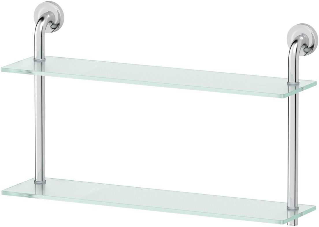 Полка для ванной Ellux Elegance, 2-х ярусная, 60 см, цвет: матовое стекло, хром. ELE 037282059 Полка для ванной Ellux Elegance, 2-х ярусная, 60 см, цвет: матовое стекло, хром. ELE 037282059Аксессуары торговой марки Ellux производятся на заводе ELLUX Gluck s.r.o., имеющем 20-летний опыт работы. Предприятие расположено в Злинском крае, исторически знаменитом своим промышленным потенциалом. Компоненты из всемирно известного богемского хрусталя выгодно дополняют серии аксессуаров. Широкий ассортимент, разнообразие форм, высочайшее качество исполнения и техническое?совершенство продукции отвечают самым высоким требованиям. Продукция завода Ellux представлена на российском рынке уже более 10 лет и за это время успела завоевать заслуженную популярность у покупателей, отдающих предпочтение дорогой и качественной продукции.100% made in Czech Republic Весь цикл производства изделий осуществляется на территории Чешской республики.В производстве полок используется высококачественное матированное стекло марки Satinovo Mate Clear.Saint-Gobain Glass признанный мировой лидер в производстве высококачественного стекла, поэтому для производства стеклянных полок применяется матовое стекло «Satinovo Mate Clear» 8 мм именно этого производителя.Стеклянные полки производятся из высококачественного матового стекла 8 мм «Satinovo Mate Clear» завода Saint-Gobain Glass Deutschland GMBH. Остальные стеклянные компоненты изготовлены из богемского хрусталя фабрики Crystal Bohemia, a.s.Варианты комплектации. Покупателям предоставляется возможность выбирать хрустальные компоненты (стакан, мыльница, дозатор жидкого мыла) в матовом и прозрачном исполнении. Обратите внимание, что хрустальные колбы туалетного ерша и стеклянные полки предлагаются только в матовом исполнении.Высококачественная латунь — дорогостоящий многокомпонентный медный сплав с основным легирующим элементом – цинком. Обладает высокой прочностью и коррозионной стойкостью. Считается лучшим материалом для изготовления аксессуаров, смесителей и другого сантехнического оборудования.Гарантия 15 лет. Длительный срок службы подтверждается 15-ти летней гарантией производителя при условии правильной эксплуатации.Проверенное временем качество продукции завода ELLUX Gluck s.r.o. позволяет производителю гарантировать длительный срок ее эксплуатации. Надежное крепление аксессуаров к стене обусловлено использованием качественных и прочных материалов крепежных элементов и хорошо продуманной конструкцией, разработанной с учетом возможных нагрузок.Премиум качество. Находясь в более доступном ценовом сегменте, аксессуары торговой марки ELLUX обладают всеми качествами продукции PREMIUMПроизведено в Чехии. Завод ELLUX Gluck s.r.o. — единственный производитель аксессуаров на территории Чешской Республики.Произведено в Чехии на заводе ELLUX Gluck s.r.o., который специализируется на производстве зеркал и аксессуаров для ванной комнаты.Ручная полировка позволяет добиваться превосходного результата обработки в труднодоступных местах аксессуара, в результате обеспечивая идеальную хромированную поверхность.В производстве аксессуаров используется высокосортная латунь, которая является идеальным материалом для эксплуатации в условиях повышенной влажности. Технически совершенные конструкции аксессуаров имеют надежное скрытое крепление к стене. Трудоемкая ручная полировка изделий до зеркального блеска и строгое соблюдение технологического цикла при гальванизации хромом обеспечивают идеально гладкую поверхность и высокую устойчивость покрытия.Сделано из латуни. Латунь, используемая в производстве аксессуаров, обладает высокой прочностью и коррозионной стойкостью, и считается лучшим материалом для изготовления аксессуаров.Сертификат экономической палаты Чешской Республики подтверждает, что весь цикл производства изделий осуществляется на территории ЧехииХром - очень прочный, износостойкий металл, обладающий корозийной стойкостьюДизайн и конструкция предмета продумана так, что все крепежные элементы не видны при его использовании