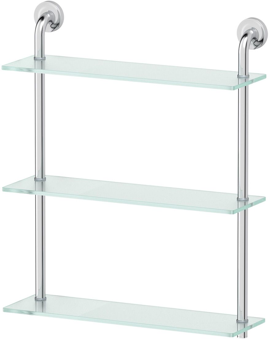 Полка для ванной Ellux Elegance, 3-х ярусная, 50 см, цвет: матовое стекло, хром. ELE 042282083 Полка для ванной Ellux Elegance, 3-х ярусная, 50 см, цвет: матовое стекло, хром. ELE 042282083Аксессуары торговой марки Ellux производятся на заводе ELLUX Gluck s.r.o., имеющем 20-летний опыт работы. Предприятие расположено в Злинском крае, исторически знаменитом своим промышленным потенциалом. Компоненты из всемирно известного богемского хрусталя выгодно дополняют серии аксессуаров. Широкий ассортимент, разнообразие форм, высочайшее качество исполнения и техническое?совершенство продукции отвечают самым высоким требованиям. Продукция завода Ellux представлена на российском рынке уже более 10 лет и за это время успела завоевать заслуженную популярность у покупателей, отдающих предпочтение дорогой и качественной продукции.100% made in Czech Republic Весь цикл производства изделий осуществляется на территории Чешской республики.В производстве полок используется высококачественное матированное стекло марки Satinovo Mate Clear.Saint-Gobain Glass признанный мировой лидер в производстве высококачественного стекла, поэтому для производства стеклянных полок применяется матовое стекло «Satinovo Mate Clear» 8 мм именно этого производителя.Стеклянные полки производятся из высококачественного матового стекла 8 мм «Satinovo Mate Clear» завода Saint-Gobain Glass Deutschland GMBH. Остальные стеклянные компоненты изготовлены из богемского хрусталя фабрики Crystal Bohemia, a.s.Варианты комплектации. Покупателям предоставляется возможность выбирать хрустальные компоненты (стакан, мыльница, дозатор жидкого мыла) в матовом и прозрачном исполнении. Обратите внимание, что хрустальные колбы туалетного ерша и стеклянные полки предлагаются только в матовом исполнении.Высококачественная латунь — дорогостоящий многокомпонентный медный сплав с основным легирующим элементом – цинком. Обладает высокой прочностью и коррозионной стойкостью. Считается лучшим материалом для изготовления аксессуаров, смесителей и другого сантехнического оборудования.Гарантия 15 лет. Длительный срок службы подтверждается 15-ти летней гарантией производителя при условии правильной эксплуатации.Проверенное временем качество продукции завода ELLUX Gluck s.r.o. позволяет производителю гарантировать длительный срок ее эксплуатации. Надежное крепление аксессуаров к стене обусловлено использованием качественных и прочных материалов крепежных элементов и хорошо продуманной конструкцией, разработанной с учетом возможных нагрузок.Премиум качество. Находясь в более доступном ценовом сегменте, аксессуары торговой марки ELLUX обладают всеми качествами продукции PREMIUMПроизведено в Чехии. Завод ELLUX Gluck s.r.o. — единственный производитель аксессуаров на территории Чешской Республики.Произведено в Чехии на заводе ELLUX Gluck s.r.o., который специализируется на производстве зеркал и аксессуаров для ванной комнаты.Ручная полировка позволяет добиваться превосходного результата обработки в труднодоступных местах аксессуара, в результате обеспечивая идеальную хромированную поверхность.В производстве аксессуаров используется высокосортная латунь, которая является идеальным материалом для эксплуатации в условиях повышенной влажности. Технически совершенные конструкции аксессуаров имеют надежное скрытое крепление к стене. Трудоемкая ручная полировка изделий до зеркального блеска и строгое соблюдение технологического цикла при гальванизации хромом обеспечивают идеально гладкую поверхность и высокую устойчивость покрытия.Сделано из латуни. Латунь, используемая в производстве аксессуаров, обладает высокой прочностью и коррозионной стойкостью, и считается лучшим материалом для изготовления аксессуаров.Сертификат экономической палаты Чешской Республики подтверждает, что весь цикл производства изделий осуществляется на территории ЧехииХром - очень прочный, износостойкий металл, обладающий корозийной стойкостьюДизайн и конструкция предмета продумана так, что все крепежные элементы не видны при его использовании