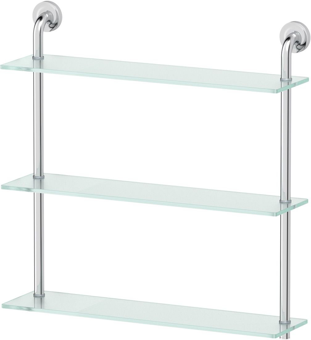 Полка для ванной Ellux Elegance, 3-х ярусная, 60 см, цвет: матовое стекло, хром. ELE 04313606 Полка для ванной Ellux Elegance, 3-х ярусная, 60 см, цвет: матовое стекло, хром. ELE 04313606Аксессуары торговой марки Ellux производятся на заводе ELLUX Gluck s.r.o., имеющем 20-летний опыт работы. Предприятие расположено в Злинском крае, исторически знаменитом своим промышленным потенциалом. Компоненты из всемирно известного богемского хрусталя выгодно дополняют серии аксессуаров. Широкий ассортимент, разнообразие форм, высочайшее качество исполнения и техническое?совершенство продукции отвечают самым высоким требованиям. Продукция завода Ellux представлена на российском рынке уже более 10 лет и за это время успела завоевать заслуженную популярность у покупателей, отдающих предпочтение дорогой и качественной продукции.100% made in Czech Republic Весь цикл производства изделий осуществляется на территории Чешской республики.В производстве полок используется высококачественное матированное стекло марки Satinovo Mate Clear.Saint-Gobain Glass признанный мировой лидер в производстве высококачественного стекла, поэтому для производства стеклянных полок применяется матовое стекло «Satinovo Mate Clear» 8 мм именно этого производителя.Стеклянные полки производятся из высококачественного матового стекла 8 мм «Satinovo Mate Clear» завода Saint-Gobain Glass Deutschland GMBH. Остальные стеклянные компоненты изготовлены из богемского хрусталя фабрики Crystal Bohemia, a.s.Варианты комплектации. Покупателям предоставляется возможность выбирать хрустальные компоненты (стакан, мыльница, дозатор жидкого мыла) в матовом и прозрачном исполнении. Обратите внимание, что хрустальные колбы туалетного ерша и стеклянные полки предлагаются только в матовом исполнении.Высококачественная латунь — дорогостоящий многокомпонентный медный сплав с основным легирующим элементом – цинком. Обладает высокой прочностью и коррозионной стойкостью. Считается лучшим материалом для изготовления аксессуаров, смесителей и другого сантехнического оборудования.Гарантия 15 лет. Длительный срок службы подтверждается 15-ти летней гарантией производителя при условии правильной эксплуатации.Проверенное временем качество продукции завода ELLUX Gluck s.r.o. позволяет производителю гарантировать длительный срок ее эксплуатации. Надежное крепление аксессуаров к стене обусловлено использованием качественных и прочных материалов крепежных элементов и хорошо продуманной конструкцией, разработанной с учетом возможных нагрузок.Премиум качество. Находясь в более доступном ценовом сегменте, аксессуары торговой марки ELLUX обладают всеми качествами продукции PREMIUMПроизведено в Чехии. Завод ELLUX Gluck s.r.o. — единственный производитель аксессуаров на территории Чешской Республики.Произведено в Чехии на заводе ELLUX Gluck s.r.o., который специализируется на производстве зеркал и аксессуаров для ванной комнаты.Ручная полировка позволяет добиваться превосходного результата обработки в труднодоступных местах аксессуара, в результате обеспечивая идеальную хромированную поверхность.В производстве аксессуаров используется высокосортная латунь, которая является идеальным материалом для эксплуатации в условиях повышенной влажности. Технически совершенные конструкции аксессуаров имеют надежное скрытое крепление к стене. Трудоемкая ручная полировка изделий до зеркального блеска и строгое соблюдение технологического цикла при гальванизации хромом обеспечивают идеально гладкую поверхность и высокую устойчивость покрытия.Сделано из латуни. Латунь, используемая в производстве аксессуаров, обладает высокой прочностью и коррозионной стойкостью, и считается лучшим материалом для изготовления аксессуаров.Сертификат экономической палаты Чешской Республики подтверждает, что весь цикл производства изделий осуществляется на территории ЧехииХром - очень прочный, износостойкий металл, обладающий корозийной стойкостьюДизайн и конструкция предмета продумана так, что все крепежные элементы не видны при его использовании