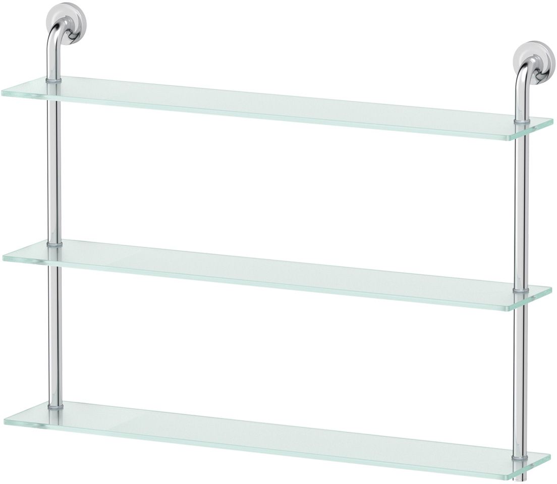 Полка для ванной Ellux Elegance, 3-х ярусная, 80 см, цвет: матовое стекло, хром. ELE 045280884_голубой Полка для ванной Ellux Elegance, 3-х ярусная, 80 см, цвет: матовое стекло, хром. ELE 045280884_голубойАксессуары торговой марки Ellux производятся на заводе ELLUX Gluck s.r.o., имеющем 20-летний опыт работы. Предприятие расположено в Злинском крае, исторически знаменитом своим промышленным потенциалом. Компоненты из всемирно известного богемского хрусталя выгодно дополняют серии аксессуаров. Широкий ассортимент, разнообразие форм, высочайшее качество исполнения и техническое?совершенство продукции отвечают самым высоким требованиям. Продукция завода Ellux представлена на российском рынке уже более 10 лет и за это время успела завоевать заслуженную популярность у покупателей, отдающих предпочтение дорогой и качественной продукции.100% made in Czech Republic Весь цикл производства изделий осуществляется на территории Чешской республики.В производстве полок используется высококачественное матированное стекло марки Satinovo Mate Clear.Saint-Gobain Glass признанный мировой лидер в производстве высококачественного стекла, поэтому для производства стеклянных полок применяется матовое стекло «Satinovo Mate Clear» 8 мм именно этого производителя.Стеклянные полки производятся из высококачественного матового стекла 8 мм «Satinovo Mate Clear» завода Saint-Gobain Glass Deutschland GMBH. Остальные стеклянные компоненты изготовлены из богемского хрусталя фабрики Crystal Bohemia, a.s.Варианты комплектации. Покупателям предоставляется возможность выбирать хрустальные компоненты (стакан, мыльница, дозатор жидкого мыла) в матовом и прозрачном исполнении. Обратите внимание, что хрустальные колбы туалетного ерша и стеклянные полки предлагаются только в матовом исполнении.Высококачественная латунь — дорогостоящий многокомпонентный медный сплав с основным легирующим элементом – цинком. Обладает высокой прочностью и коррозионной стойкостью. Считается лучшим материалом для изготовления аксессуаров, смесителей и другого сантехнического оборудования.Гарантия 15 лет. Длительный срок службы подтверждается 15-ти летней гарантией производителя при условии правильной эксплуатации.Проверенное временем качество продукции завода ELLUX Gluck s.r.o. позволяет производителю гарантировать длительный срок ее эксплуатации. Надежное крепление аксессуаров к стене обусловлено использованием качественных и прочных материалов крепежных элементов и хорошо продуманной конструкцией, разработанной с учетом возможных нагрузок.Премиум качество. Находясь в более доступном ценовом сегменте, аксессуары торговой марки ELLUX обладают всеми качествами продукции PREMIUMПроизведено в Чехии. Завод ELLUX Gluck s.r.o. — единственный производитель аксессуаров на территории Чешской Республики.Произведено в Чехии на заводе ELLUX Gluck s.r.o., который специализируется на производстве зеркал и аксессуаров для ванной комнаты.Ручная полировка позволяет добиваться превосходного результата обработки в труднодоступных местах аксессуара, в результате обеспечивая идеальную хромированную поверхность.В производстве аксессуаров используется высокосортная латунь, которая является идеальным материалом для эксплуатации в условиях повышенной влажности. Технически совершенные конструкции аксессуаров имеют надежное скрытое крепление к стене. Трудоемкая ручная полировка изделий до зеркального блеска и строгое соблюдение технологического цикла при гальванизации хромом обеспечивают идеально гладкую поверхность и высокую устойчивость покрытия.Сделано из латуни. Латунь, используемая в производстве аксессуаров, обладает высокой прочностью и коррозионной стойкостью, и считается лучшим материалом для изготовления аксессуаров.Сертификат экономической палаты Чешской Республики подтверждает, что весь цикл производства изделий осуществляется на территории ЧехииХром - очень прочный, износостойкий металл, обладающий корозийной стойкостьюДизайн и конструкция предмета продумана так, что все крепежные элементы не видны при его использовании