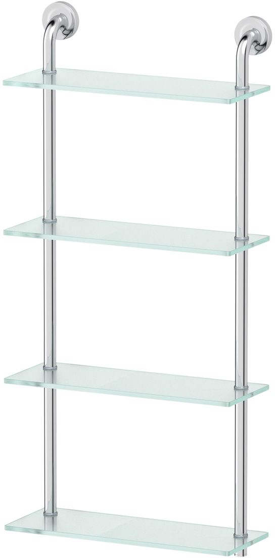 Полка для ванной Ellux Elegance, 4-х ярусная, 40 см, цвет: матовое стекло, хром. ELE 04713483 Полка для ванной Ellux Elegance, 4-х ярусная, 40 см, цвет: матовое стекло, хром. ELE 04713483Аксессуары торговой марки Ellux производятся на заводе ELLUX Gluck s.r.o., имеющем 20-летний опыт работы. Предприятие расположено в Злинском крае, исторически знаменитом своим промышленным потенциалом. Компоненты из всемирно известного богемского хрусталя выгодно дополняют серии аксессуаров. Широкий ассортимент, разнообразие форм, высочайшее качество исполнения и техническое?совершенство продукции отвечают самым высоким требованиям. Продукция завода Ellux представлена на российском рынке уже более 10 лет и за это время успела завоевать заслуженную популярность у покупателей, отдающих предпочтение дорогой и качественной продукции.100% made in Czech Republic Весь цикл производства изделий осуществляется на территории Чешской республики.В производстве полок используется высококачественное матированное стекло марки Satinovo Mate Clear.Saint-Gobain Glass признанный мировой лидер в производстве высококачественного стекла, поэтому для производства стеклянных полок применяется матовое стекло «Satinovo Mate Clear» 8 мм именно этого производителя.Стеклянные полки производятся из высококачественного матового стекла 8 мм «Satinovo Mate Clear» завода Saint-Gobain Glass Deutschland GMBH. Остальные стеклянные компоненты изготовлены из богемского хрусталя фабрики Crystal Bohemia, a.s.Варианты комплектации. Покупателям предоставляется возможность выбирать хрустальные компоненты (стакан, мыльница, дозатор жидкого мыла) в матовом и прозрачном исполнении. Обратите внимание, что хрустальные колбы туалетного ерша и стеклянные полки предлагаются только в матовом исполнении.Высококачественная латунь — дорогостоящий многокомпонентный медный сплав с основным легирующим элементом – цинком. Обладает высокой прочностью и коррозионной стойкостью. Считается лучшим материалом для изготовления аксессуаров, смесителей и другого сантехнического оборудования.Гарантия 15 лет. Длительный срок службы подтверждается 15-ти летней гарантией производителя при условии правильной эксплуатации.Проверенное временем качество продукции завода ELLUX Gluck s.r.o. позволяет производителю гарантировать длительный срок ее эксплуатации. Надежное крепление аксессуаров к стене обусловлено использованием качественных и прочных материалов крепежных элементов и хорошо продуманной конструкцией, разработанной с учетом возможных нагрузок.Премиум качество. Находясь в более доступном ценовом сегменте, аксессуары торговой марки ELLUX обладают всеми качествами продукции PREMIUMПроизведено в Чехии. Завод ELLUX Gluck s.r.o. — единственный производитель аксессуаров на территории Чешской Республики.Произведено в Чехии на заводе ELLUX Gluck s.r.o., который специализируется на производстве зеркал и аксессуаров для ванной комнаты.Ручная полировка позволяет добиваться превосходного результата обработки в труднодоступных местах аксессуара, в результате обеспечивая идеальную хромированную поверхность.В производстве аксессуаров используется высокосортная латунь, которая является идеальным материалом для эксплуатации в условиях повышенной влажности. Технически совершенные конструкции аксессуаров имеют надежное скрытое крепление к стене. Трудоемкая ручная полировка изделий до зеркального блеска и строгое соблюдение технологического цикла при гальванизации хромом обеспечивают идеально гладкую поверхность и высокую устойчивость покрытия.Сделано из латуни. Латунь, используемая в производстве аксессуаров, обладает высокой прочностью и коррозионной стойкостью, и считается лучшим материалом для изготовления аксессуаров.Сертификат экономической палаты Чешской Республики подтверждает, что весь цикл производства изделий осуществляется на территории ЧехииХром - очень прочный, износостойкий металл, обладающий корозийной стойкостьюДизайн и конструкция предмета продумана так, что все крепежные элементы не видны при его использовании