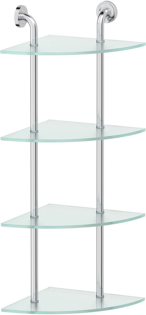 Полка для ванной Ellux Elegance, 4-х ярусная, угловая, 30 см, цвет: матовое стекло, хром. ELE 057RYN 009 Полка для ванной Ellux Elegance, 4-х ярусная, угловая, 30 см, цвет: матовое стекло, хром. ELE 057RYN 009Аксессуары торговой марки Ellux производятся на заводе ELLUX Gluck s.r.o., имеющем 20-летний опыт работы. Предприятие расположено в Злинском крае, исторически знаменитом своим промышленным потенциалом. Компоненты из всемирно известного богемского хрусталя выгодно дополняют серии аксессуаров. Широкий ассортимент, разнообразие форм, высочайшее качество исполнения и техническое?совершенство продукции отвечают самым высоким требованиям. Продукция завода Ellux представлена на российском рынке уже более 10 лет и за это время успела завоевать заслуженную популярность у покупателей, отдающих предпочтение дорогой и качественной продукции.100% made in Czech Republic Весь цикл производства изделий осуществляется на территории Чешской республики.В производстве полок используется высококачественное матированное стекло марки Satinovo Mate Clear.Saint-Gobain Glass признанный мировой лидер в производстве высококачественного стекла, поэтому для производства стеклянных полок применяется матовое стекло «Satinovo Mate Clear» 8 мм именно этого производителя.Стеклянные полки производятся из высококачественного матового стекла 8 мм «Satinovo Mate Clear» завода Saint-Gobain Glass Deutschland GMBH. Остальные стеклянные компоненты изготовлены из богемского хрусталя фабрики Crystal Bohemia, a.s.Варианты комплектации. Покупателям предоставляется возможность выбирать хрустальные компоненты (стакан, мыльница, дозатор жидкого мыла) в матовом и прозрачном исполнении. Обратите внимание, что хрустальные колбы туалетного ерша и стеклянные полки предлагаются только в матовом исполнении.Высококачественная латунь — дорогостоящий многокомпонентный медный сплав с основным легирующим элементом – цинком. Обладает высокой прочностью и коррозионной стойкостью. Считается лучшим материалом для изготовления аксессуаров, смесителей и другого сантехнического оборудования.Гарантия 15 лет. Длительный срок службы подтверждается 15-ти летней гарантией производителя при условии правильной эксплуатации.Проверенное временем качество продукции завода ELLUX Gluck s.r.o. позволяет производителю гарантировать длительный срок ее эксплуатации. Надежное крепление аксессуаров к стене обусловлено использованием качественных и прочных материалов крепежных элементов и хорошо продуманной конструкцией, разработанной с учетом возможных нагрузок.Премиум качество. Находясь в более доступном ценовом сегменте, аксессуары торговой марки ELLUX обладают всеми качествами продукции PREMIUMПроизведено в Чехии. Завод ELLUX Gluck s.r.o. — единственный производитель аксессуаров на территории Чешской Республики.Произведено в Чехии на заводе ELLUX Gluck s.r.o., который специализируется на производстве зеркал и аксессуаров для ванной комнаты.Ручная полировка позволяет добиваться превосходного результата обработки в труднодоступных местах аксессуара, в результате обеспечивая идеальную хромированную поверхность.В производстве аксессуаров используется высокосортная латунь, которая является идеальным материалом для эксплуатации в условиях повышенной влажности. Технически совершенные конструкции аксессуаров имеют надежное скрытое крепление к стене. Трудоемкая ручная полировка изделий до зеркального блеска и строгое соблюдение технологического цикла при гальванизации хромом обеспечивают идеально гладкую поверхность и высокую устойчивость покрытия.Сделано из латуни. Латунь, используемая в производстве аксессуаров, обладает высокой прочностью и коррозионной стойкостью, и считается лучшим материалом для изготовления аксессуаров.Сертификат экономической палаты Чешской Республики подтверждает, что весь цикл производства изделий осуществляется на территории ЧехииХром - очень прочный, износостойкий металл, обладающий корозийной стойкостьюДизайн и конструкция предмета продумана так, что все крепежные элементы не видны при его использовании