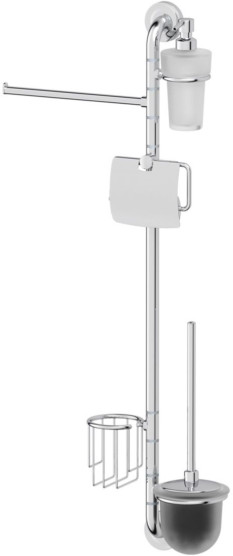 Штанга комбинированная для туалета с биде Ellux Elegance, цвет: хром. ELE 076М 5018 Штанга комбинированная для туалета с биде Ellux Elegance, цвет: хром. ELE 076М 5018Аксессуары торговой марки Ellux производятся на заводе ELLUX Gluck s.r.o., имеющем 20-летний опыт работы. Предприятие расположено в Злинском крае, исторически знаменитом своим промышленным потенциалом. Компоненты из всемирно известного богемского хрусталя выгодно дополняют серии аксессуаров. Широкий ассортимент, разнообразие форм, высочайшее качество исполнения и техническое?совершенство продукции отвечают самым высоким требованиям. Продукция завода Ellux представлена на российском рынке уже более 10 лет и за это время успела завоевать заслуженную популярность у покупателей, отдающих предпочтение дорогой и качественной продукции.100% made in Czech Republic Весь цикл производства изделий осуществляется на территории Чешской республики.Высококачественная латунь, используемая в производстве аксессуаров, позволяет добиваться идеального результата в готовом изделии.Варианты комплектации. Покупателям предоставляется возможность выбирать хрустальные компоненты (стакан, мыльница, дозатор жидкого мыла) в матовом и прозрачном исполнении. Обратите внимание, что хрустальные колбы туалетного ерша и стеклянные полки предлагаются только в матовом исполнении.Высококачественная латунь — дорогостоящий многокомпонентный медный сплав с основным легирующим элементом – цинком. Обладает высокой прочностью и коррозионной стойкостью. Считается лучшим материалом для изготовления аксессуаров, смесителей и другого сантехнического оборудования.Гарантия 15 лет. Длительный срок службы подтверждается 15-ти летней гарантией производителя при условии правильной эксплуатации.Проверенное временем качество продукции завода ELLUX Gluck s.r.o. позволяет производителю гарантировать длительный срок ее эксплуатации. Комбинированные штанги и стойки позволяют использовать необходимые аксессуары, сокращая количество отверстий при монтаже. Аксессуары устанавливаются в поворотные крепления, чем достигается компактность конструкции и функциональность её эксплуатации.Надежное крепление аксессуаров к стене обусловлено использованием качественных и прочных материалов крепежных элементов и хорошо продуманной конструкцией, разработанной с учетом возможных нагрузок.Премиум качество. Находясь в более доступном ценовом сегменте, аксессуары торговой марки ELLUX обладают всеми качествами продукции PREMIUMПроизведено в Чехии. Завод ELLUX Gluck s.r.o. — единственный производитель аксессуаров на территории Чешской Республики.В производстве аксессуаров используется высокосортная латунь, которая является идеальным материалом для эксплуатации в условиях повышенной влажности. Технически совершенные конструкции аксессуаров имеют надежное скрытое крепление к стене. Трудоемкая ручная полировка изделий до зеркального блеска и строгое соблюдение технологического цикла при гальванизации хромом обеспечивают идеально гладкую поверхность и высокую устойчивость покрытия.Сделано из латуни. Латунь, используемая в производстве аксессуаров, обладает высокой прочностью и коррозионной стойкостью, и считается лучшим материалом для изготовления аксессуаров.Сертификат экономической палаты Чешской Республики подтверждает, что весь цикл производства изделий осуществляется на территории ЧехииБогемский хрусталь знаменитой фабрики Crystal Bohemia, a.s., используемый в производстве стеклянных компонентов аксессуаров, подчеркивает благородство продукции завода ELLUX.Произведено в Чехии на заводе ELLUX Gluck s.r.o., который специализируется на производстве зеркал и аксессуаров для ванной комнаты.Ручная полировка позволяет добиваться превосходного результата обработки в труднодоступных местах аксессуара, в результате обеспечивая идеальную хромированную поверхность.Хром - очень прочный, износостойкий металл, обладающий корозийной стойкостьюДизайн и конструкция предмета продумана так, что все крепежные элементы не видны при его использовании