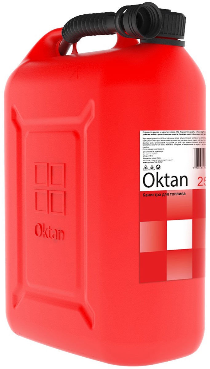 Канистра пластиковая OKTAN, для ГСМ, 25 лTC-14FL-AC Канистра пластиковая OKTAN, для ГСМ, 25 лTC-14FL-ACКанистры пригодны для бензина и масла, не накапливают статистический заряд и сертифицированы в соответствии с законом о пожарной безопасности РФ. Канистры производятся на современном российском предприятии из первичного сырья. Материал: ПЭНДОбъем 25 л