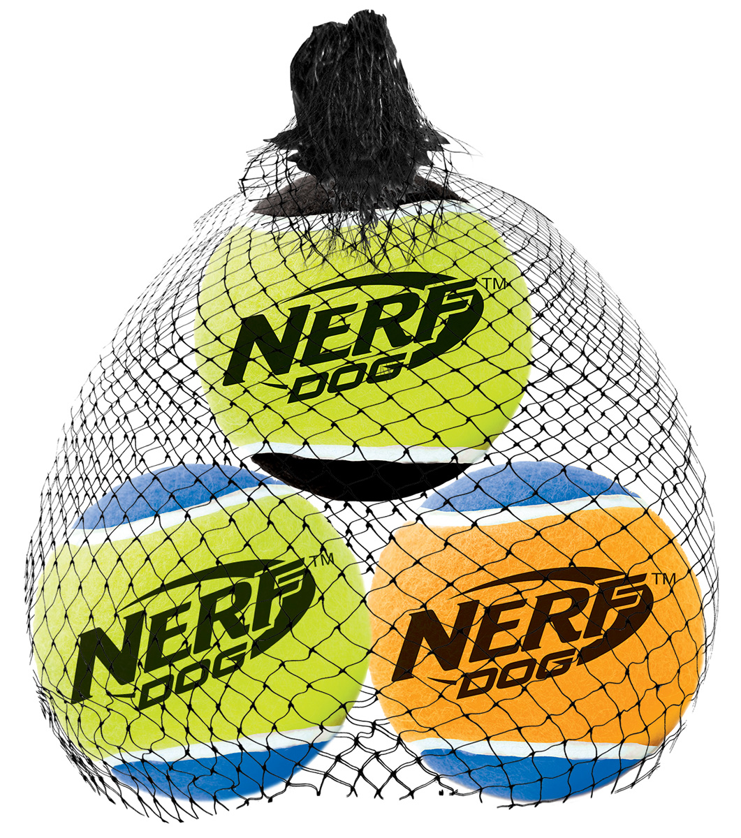 Игрушка для собак Nerf Мяч теннисный, с пищалкой, диаметр 6 см, 3 шт0120710 Игрушка для собак Nerf Мяч теннисный, с пищалкой, диаметр 6 см, 3 шт0120710Мячи теннисные Nerf выполнены из прочной высококачественной резины.Подходят для бластера NerfDog Tennis Ball Blaster.Мячи оснащены пищалкой.Яркие привлекательные цвета.Оптимальный вариант для игры с вашим питомцем.Размер: 6 см, M.