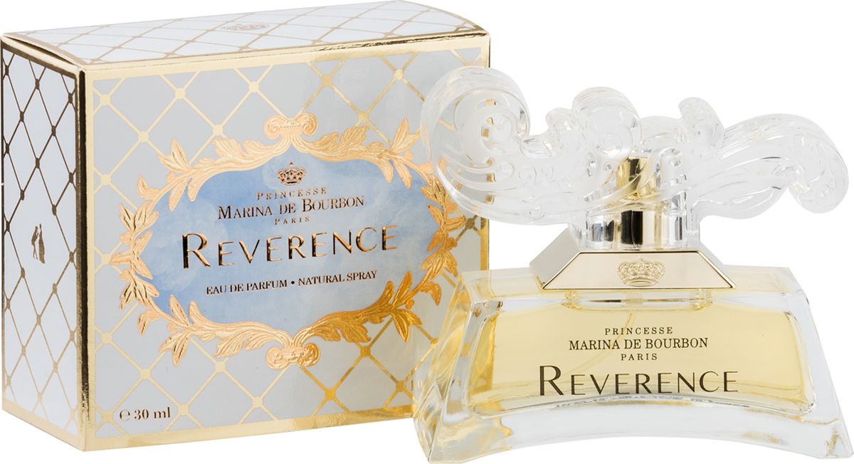 Princesse Marina De Bourbon Paris Reverence Парфюмерная вода 30 мл28032022 Princesse Marina De Bourbon Paris Reverence Парфюмерная вода 30 мл28032022ФЛАКОН: В прошедшие века поклон был общепринятым жестом, выражающим уважение. Кроме того, с поклона начинался любой танец. Сейчас с поклоном обращаются к Принцам и Принцессам. Их аристократическое общество все еще поддерживает эту традицию в особых случаях. Парфюмеры Princesse Marina De Bourbon выпустили новый аромат, сочетание современности и барокко, чистоты и яркости, смешение красок, ощущений и эмоций. Современный прозрачный флакон украшен переливающимся локоном на крышке, которая напоминает дамскую прическу 18 века в стиле барокко. АРОМАТ: Очаровательный, свежий и утонченный аромат, приглашающий в романтическое путешествие. Reverence создан в цветочно пряной гамме специально для обольстительной и беззаботной женщины. Свежесть бергамота смешивается с мощными пряными нотами Перца, немедленно раскрывающими характер парфюма. Сладость привносят ягоды Брусники, прозрачные ноты Жасминового чая, мягкой Розы и дерзкого Персика, создающие отчетливый и захватывающий аромат. Восточные молочны