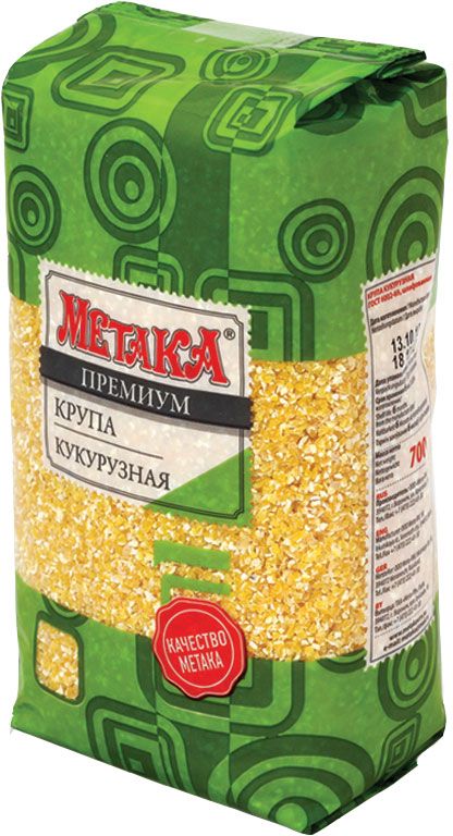 Метака крупа кукурузная, 700 г0120710 Метака крупа кукурузная, 700 г0120710Из кукурузной крупы человеческий организм может получить две незаменимые для него аминокислоты – триптофан и лизин. Ценится она и за содержание в ней клетчатки, важных микроэлементов – железа и кремния.Кукурузная крупа Метака способствует очищению кишечника (клетчатка), выведению из организма токсинов и радионуклидов. Останавливает она процессы гниения и брожения в кишечнике. Обладает эта крупа ещё одним редким свойством — способностью выводить из организма человека пестициды.