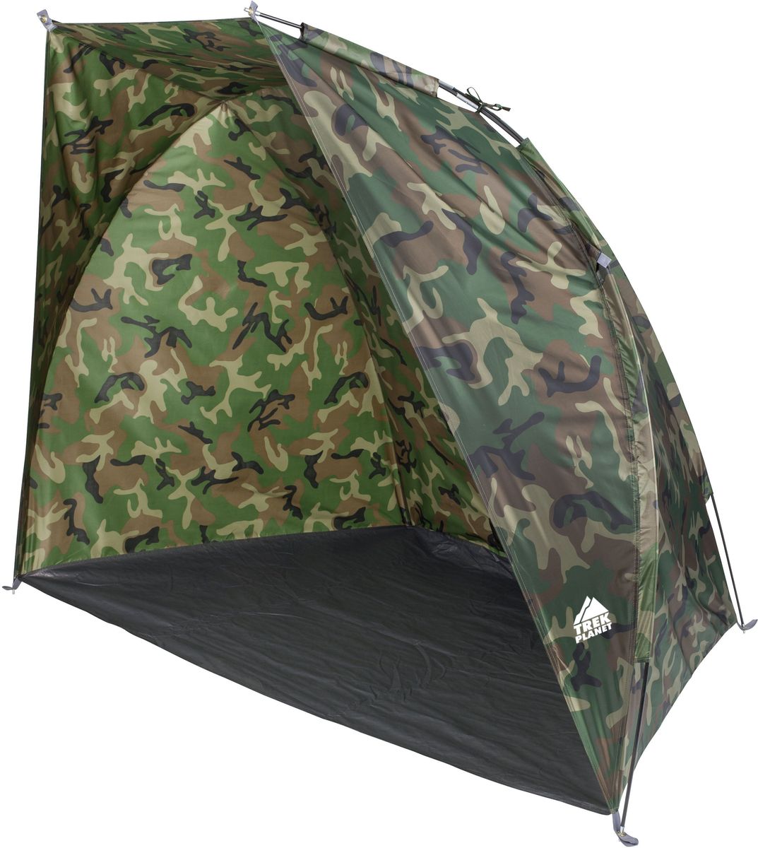 Тент TREK PLANET Fish Tent 2, цвет: камуфляжAS 25 Тент TREK PLANET Fish Tent 2, цвет: камуфляжAS 25Камуфляжный тент TREK PLANET Fish Tent 2, обеспечивает защиту от солнца и ветра и небольших осадков - идеально подойдет для любителей рыбалки или охоты. Внутри легко помещаются два кемпинговых стула. Очень прост в установке, имеет малый вес и удобный чехол с ручкой для переноски.Особенности модели:Простая и быстрая установка,Тент шатра из полиэстера, с пропиткой PU, за которым удобно укрыться от палящего солнца, ветра или небольших осадков,Каркас выполнен из прочного стеклопластика,Дно изготовлено из прочного армированного полиэтилена, Растяжки и колышки в комплекте. Размер: 200 х 115 х 150 см.Размер в сложенном виде: 10 х 10 х 65 см.Материал внешнего тента: 100% полиэстер, пропитка PU.Водостойкость: 1000 мм.Материал пола: 100% армированный полиэтилен.Материл дуги: стекловолокно 7,9 мм.Вес палатки: 1,3 кг.