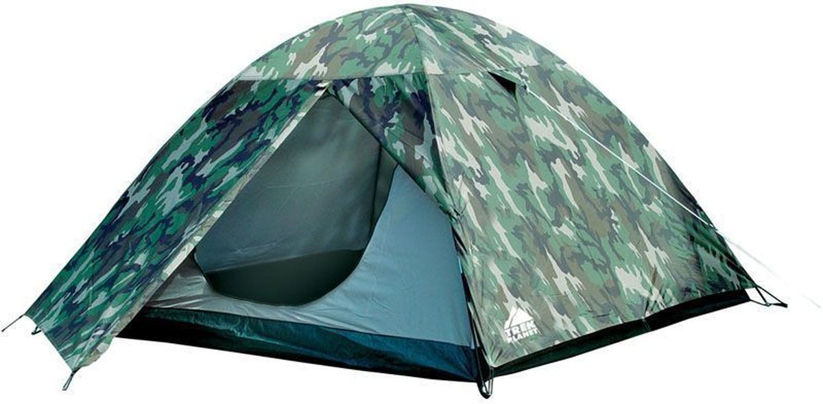 Палатка четырехместная Trek Planet Alaska 4, цвет: камуфляжWS 7064 Палатка четырехместная Trek Planet Alaska 4, цвет: камуфляжWS 7064Отличная двухслойная камуфляжная четырехместная палатка с тамбуром Trek Planet Alaska 4 - один из лучших вариантов для любителей туризма, рыбалки или охоты. Ее основное преимущество - двуслойная конструкция, не позволяющая конденсату оседать на стенках спального помещения. В наличии небольшой удобный тамбур, а благодаря камуфляжной расцветке - палатка не привлекает лишнего внимания на природе.Особенности модели:Палатка легко и быстро устанавливается,Тент палатки из полиэстера, с пропиткой PU, надежно защитит от дождя и ветра,Все швы проклеены,Каркас выполнен из прочного стеклопластика,Дно изготовлено из прочного армированного полиэтилена,Внутренняя палатка, выполненная из дышащего полиэстера, обеспечивает вентиляцию помещения и позволяет конденсату испаряться, не проникая внутрь палатки,Удобная D-образная дверь на входе во внутреннюю палаткуМоскитная сетка на входе во внутреннюю палатку в полный размер двери,Вентиляционный клапан,Внутренние карманы для мелочей,Возможность подвески фонаря в палатке.Палатка упакована в сумку-чехол с ручками, застегивающуюся на застежку-молнию. Характеристики:Цвет: камуфляж.Размер: 240 см х (210+80) см х 120 см.Размер в сложенном виде: 13 см х 13 см х 65 см.Материал внешнего тента: 100% полиэстер, пропитка PU.Водостойкость: 2000 мм.Материал внутренней палатки: 100% дышащий полиэстер.Материал пола: 100% полиэтилен.Материл дуги: стеклопластик 8,5 мм.Вес палатки: 3,4 кг.