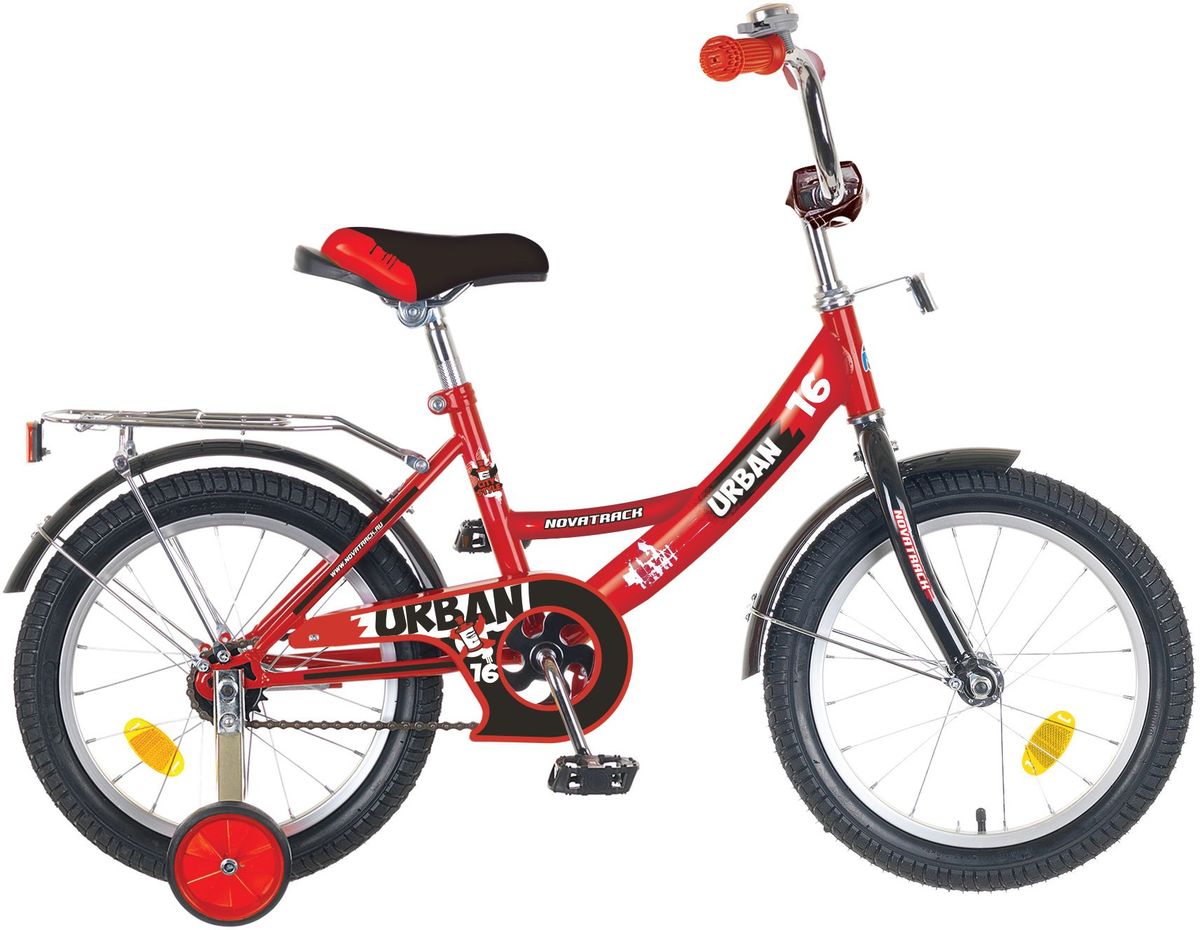 Велосипед детский Novatrack Urban, цвет: красный, черный, 16 детский велосипед novatrack urban 16 blue