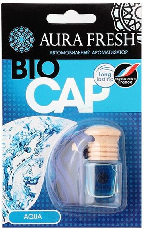 Ароматизатор автомобильный Aura Fresh Bio Cap. AquaAUR-BC-0001 Ароматизатор автомобильный Aura Fresh Bio Cap. AquaAUR-BC-0001Ароматизатор автомобильный Aura Fresh крепится с помощью компактной веревки на фронтальное обзорное зеркало автомобиля или любое другое удобное место. Миниатюрная емкость заполнена легким ароматом, окутывающим пространство внутри салона. Водителю больше не понадобится все время открывать окна для проветривания. Диффузор поддерживает ощущение чистоты и свежести. Ароматическая композиция раскрывается постепенно и ненавязчиво и обеспечивает нежный запах, который сохраняется максимально долго.