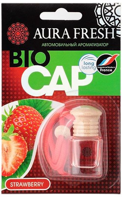 Ароматизатор автомобильный Aura Fresh Bio Cap. StrawberryAUR-BC-00013 Ароматизатор автомобильный Aura Fresh Bio Cap. StrawberryAUR-BC-00013Ароматизатор автомобильный Aura Fresh крепится с помощью компактной веревки на фронтальное обзорное зеркало автомобиля или любое другое удобное место. Миниатюрная емкость заполнена легким ароматом, окутывающим пространство внутри салона. Водителю больше не понадобится все время открывать окна для проветривания. Диффузор поддерживает ощущение чистоты и свежести. Ароматическая композиция раскрывается постепенно и ненавязчиво и обеспечивает нежный запах, который сохраняется максимально долго.