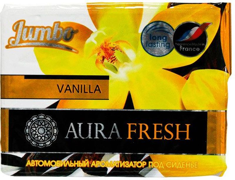 Ароматизатор автомобильный Aura Fresh Jumbo. Vanilla, под сиденье313209 Ароматизатор автомобильный Aura Fresh Jumbo. Vanilla, под сиденье313209Автомобильный ароматизатор Aura Fresh эффективно устраняет неприятныезапахи и придает легкий приятный аромат. Сочетание геля с парфюмами наилучшего качества обеспечивает устойчивый запах. Благодаря удобной конструкции, его можно положить под сиденье.