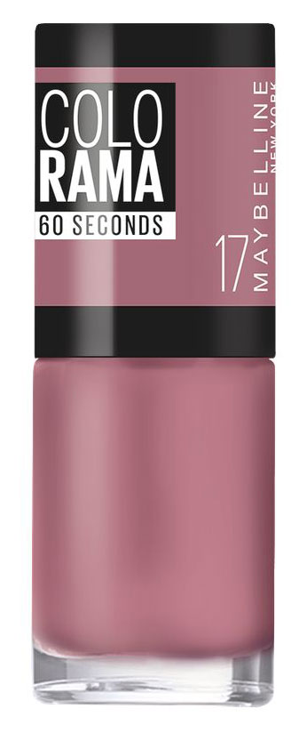 Maybelline New York Лак для ногтей Colorama, оттенок 17, Пепельная роза, 7 млперфорационные unisex Maybelline New York Лак для ногтей Colorama, оттенок 17, Пепельная роза, 7 млперфорационные unisexСамая широкая палитра оттенков новых лаков Колорама. Яркие модные цвета с подиума. Новая формула лака Колорама обеспечивает стойкое покрытие и создает еще более дерзкий, насыщенный цвет, который не тускнеет. Усовершенствованная кисточка для более удобного и ровного нанесения, современная упаковка. Лак для ногтей Колорама не содержит формальдегида, дибутилфталата и толуола.