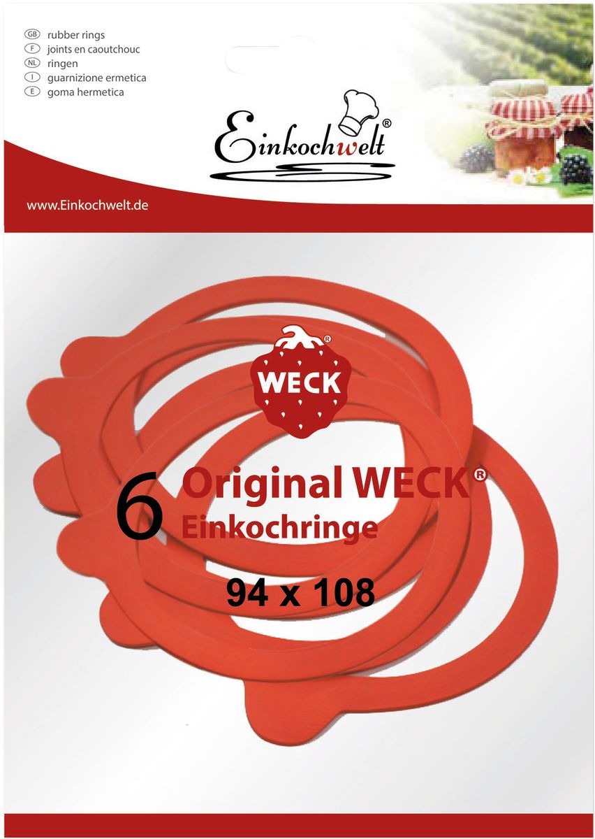 Резиновая прокладка Einkochwelt, 9,4 х 10,8 см. 6 шт94672 Резиновая прокладка Einkochwelt, 9,4 х 10,8 см. 6 шт94672Набор Einkochwelt состоит из шести резиновых прокладок, предназначенных для банок со стеклянными крышками соответствующего диаметра горлышка. Такие прокладки отлично закупорят различные домашние заготовки и обеспечат герметичность емкости, сохраняя тепло.Размеры прокладки: 9,4 х 10,8 см.