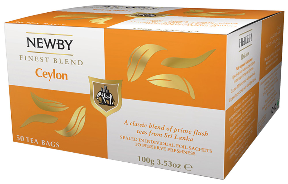 Newby Ceylon чай черный в пакетиках, 50 шт766031304561 Newby Ceylon чай черный в пакетиках, 50 шт766031304561Чай с высокогорных плантаций Острова пряностей Шри-Ланки. Яркая чашка чая с живым пряным послевкусием.Вкусовые характеристики:Цвет: ярко-янтарный.Аромат: пряный, с нотками лимона.Вкус: с цитрусовым оттенком.Послевкусие: пряное.Способ приготовления:Заварить свежекипяченой водой и дать настояться 3-5 минут.