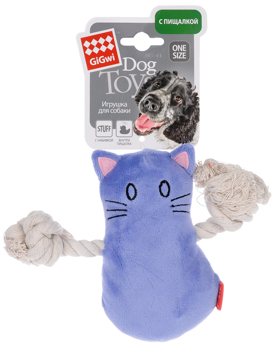 Игрушка для собак GiGwi Кот, с пищалкой, длина 14 см. 750340120710 Игрушка для собак GiGwi Кот, с пищалкой, длина 14 см. 750340120710Игрушка для собак GiGwi Кот выполнена из текстиля и дополнена набивкой. Игрушка подходит для активной игры. Материал не ранит зубы. Игрушка оснащена пищалкой.