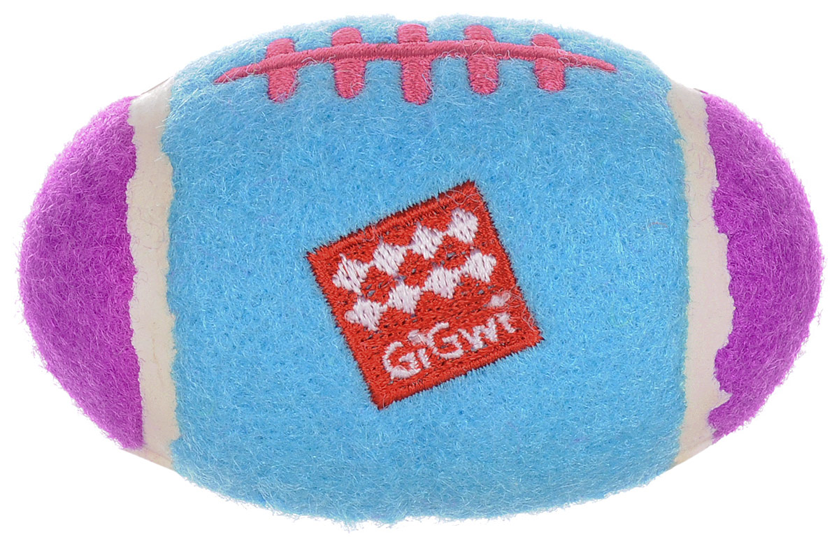 Игрушка для собак GiGwi Маленький регби - мяч, с пищалкой, 5,5 х 8,5 см0120710 Игрушка для собак GiGwi Маленький регби - мяч, с пищалкой, 5,5 х 8,5 см0120710Игрушка для собак GiGwi Маленький регби - мяч выполнена из теннисного материала. Игрушка подходит для активной игры. Прочный, неабразивный, нетоксичный материал не ранит зубы. Игрушка оснащена пищалкой.