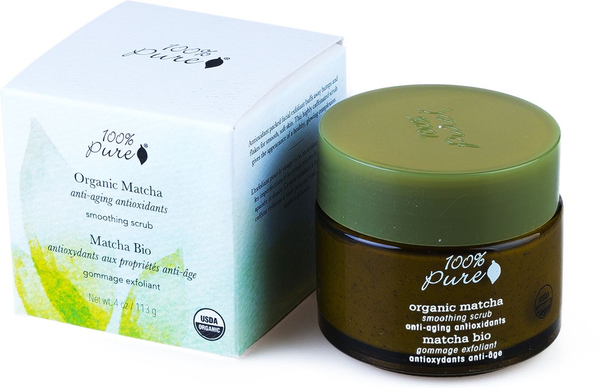 100% Pure Коллекция Зелёный Чай Matcha: органический выравнивающий скраб для лица. 118 млFS-00897 100% Pure Коллекция Зелёный Чай Matcha: органический выравнивающий скраб для лица. 118 млFS-00897Мультивитамины и антиоксиданты. Антиоксидантный скраб для лица удаляет ороговевшие частички кожи и трудноудаляемые загрязнения, тем самым делает кожу мягкой, ровной и гладкой. Насыщенный кофеином скраб увеличивает циркуляцию крови для придания Вашей коже здорового и сияющего вида. Сертификация USDA organic.