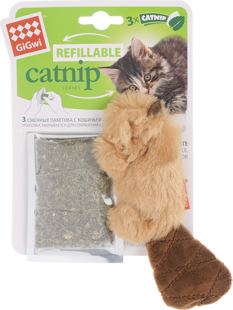 Игрушка для кошек GiGwi Бобер, с кошачьей мятой, длина 16 см101246 Игрушка для кошек GiGwi Бобер, с кошачьей мятой, длина 16 см101246Мягкая игрушка GiGwi Бобер изготовлена из текстиля. Играя с этой забавной игрушкой, маленькие котята развиваются физически, а взрослые кошки и коты поддерживают свой мышечный тонус. Изделие выполнено в виде бобра. В качестве наполнителя выступает кошачья мята.Кошачья мята - растение, запах которого делает кошку более игривой и любопытной. С помощью этого средства кошка легче перенесет путешествие на автомобиле, посещение ветеринарного врача, переезд на новую квартиру.Размеры игрушки: 16 х 2 х 4 см.