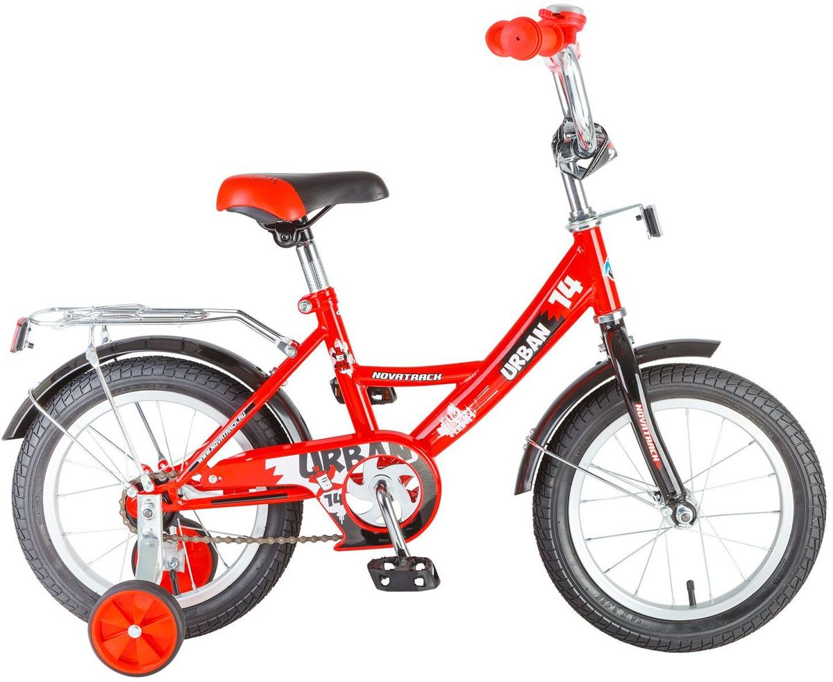 Велосипед детский Novatrack Urban, цвет: красный, 14MHDR2G/A Велосипед детский Novatrack Urban, цвет: красный, 14MHDR2G/AВелосипед Novatrack Urban c 14-дюймовыми колесами это надежный велосипед для ребят 3-5 лет. Высокое качество сборки гарантирует, что велосипед прослужит долго, даже если ваш ребенок будет гонять на нем ежедневно по несколько часов подряд. Велосипед оснащен защитой цепи, которая не позволит ногам и одежде попасть в мезанизм. Еще одно средство, способствующее безопасному вождению велосипеда в любых дорожных условиях ограничитель поворота руля. который не позволит маленькому велосипедисту слишком сильно повернуть руль и таким образом создать себе все условия для неминуемого падения. Да и учиться ездить с таким приспособлением гораздо удобнее, ведь руль не крутится вокруг своей оси, а значит, и двигаться велосипед будет аккуратно и всегда именно туда, куда нужно. Велосипед оборудован багажником обязательным атрибутом любого детского велосипеда, ведь как же еще перевозить свои игрушки и другие нужные мелочи во время прогулок Для безопасности установлено целых 4 светоотражателя задний, передний и по одному на каждом из основных колес. Колеса закрыты крыльями, которые защитят маленького наездника от грязи и брызг. А ножной тормоз позволит быстро остановиться, в случае необходимости.