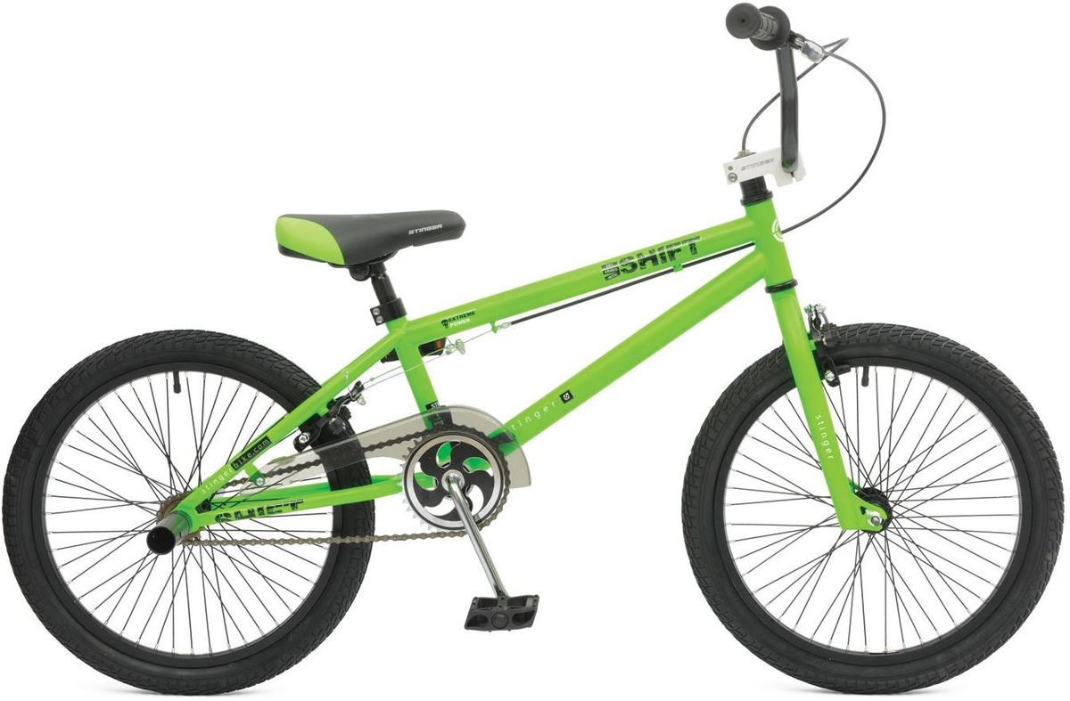 Велосипед Stinger BMX Graffiti, цвет: зеленый, 20 велосипед stinger х52647 bmx ace black matt