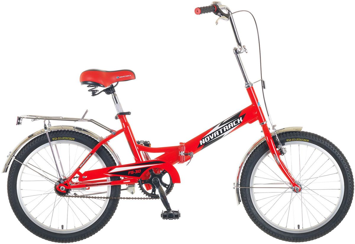 Велосипед детский Novatrack FS-30, цвет: красный, черный, белый, 20 детский велосипед novatrack х21010 taxi yellow