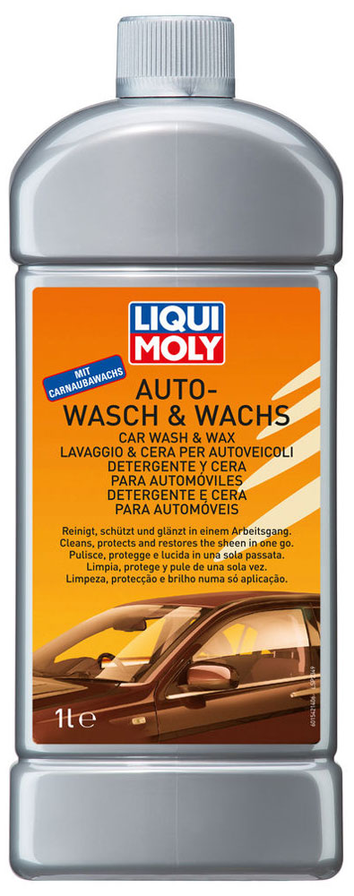 Автошампунь Liqui Moly Auto-Wasch & Wachs, 1 лRC-100BWC Автошампунь Liqui Moly Auto-Wasch & Wachs, 1 лRC-100BWCАвтошампунь Liqui Moly Auto-Wasch & Wachs - это полностью растворимая в воде молочно-белая жидкость с ароматом персика. В составе шампуня присутствует воск. При использовании оставляет на кузове тонкий защитный слой воска, отсекающий воду, защищающий от вредного влияния атмосферы, придающий поверхности блеск. Защищает лаковую поверхность и придает блеск. Шампунь содержит активные моющие вещества, эффективно удаляющие масляные и жирные загрязнения. Биологически разлагаемый.Особенности шампуня:Отлично моет и одновременно защищает автомобиль.Не оставляет потеков.Безопасен для поликарбонатных стекол.Облегчает дальнейшую полировку.Хранить при положительной температуре!Товар сертифицирован.