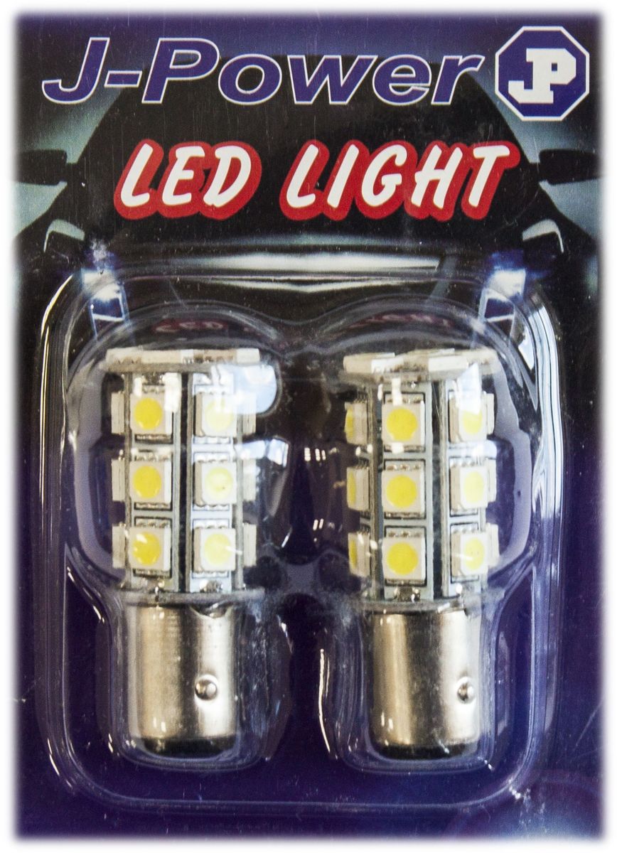 Автолампа светодиодная Jpower, 2 шт. 1156-24SMD-505010503 Автолампа светодиодная Jpower, 2 шт. 1156-24SMD-505010503Надежная 1-контактная светодиодная лампа в блистере с 24 яркими светодиодами. Свет белый 5000К. В упаковке 2 шт.