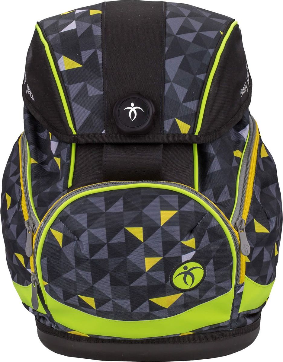 Belmil Ранец школьный Easy Pack Yellow Pack72523WD Belmil Ранец школьный Easy Pack Yellow Pack72523WDШкольный ранец-рюкзак Belmil Easy Pack Yellow Pack с анатомической спинкой выполнен в современном эргономичном дизайне. Спинка имеет анатомически сформированную форму с заметной поддержкой поясничного отдела, что существенно снижает нагрузку на позвоночник. Ранец-рюкзак легко подогнать под рост ребенка от 110 до 140 см. Для надежного крепления есть съемный набедренный ремень, а также нагрудный фиксатор. Монолитное пластиковое дно защищает вещи школьника от пыли и влаги и придает ранцу-рюкзаку устойчивость. Крышка закрывается автоматически с помощью немецкого магнитного замка Fidlock. Рюкзак имеет основное отделение и два объемных боковых кармана на молнии. Вместительный наружный карман подходит для размещения пенала. Школьный ранец имеет яркий дизайн.