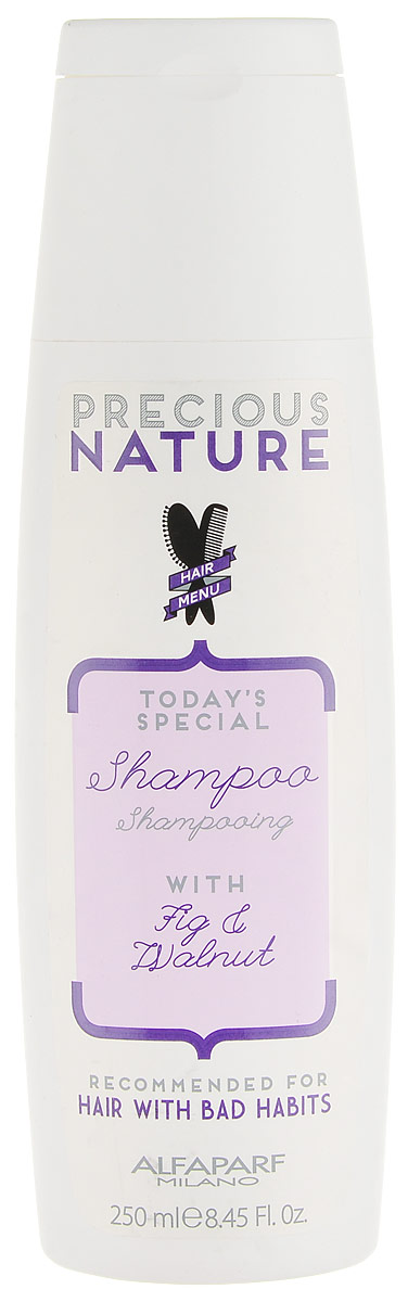 Alfaparf Precious Nature Shampoo for Bad Hair Habits Шампунь для волос с вредными привычками, 250 млMP59.4D Alfaparf Precious Nature Shampoo for Bad Hair Habits Шампунь для волос с вредными привычками, 250 млMP59.4DБережное очищение и идеальный уход для восстановления и укрепления ослабленных, ломких волос. Волосы становятся сильными и плотными уже с первого применения. Входящий в состав экстракт инжира* сохраняет здоровье и блеск волос, а также улучшает естественную выработку коллагена. Масло грецкого ореха* способствует интенсивному питанию и укреплению волос изнутри. *100% натуральный ингредиент. НЕ СОДЕРЖИТ: сульфатов, парабенов, парафинов, минеральных масел, синтетических веществ, аллергенов*гипоаллергенные экстракты растений и ароматизаторыОбъем: 250 мл