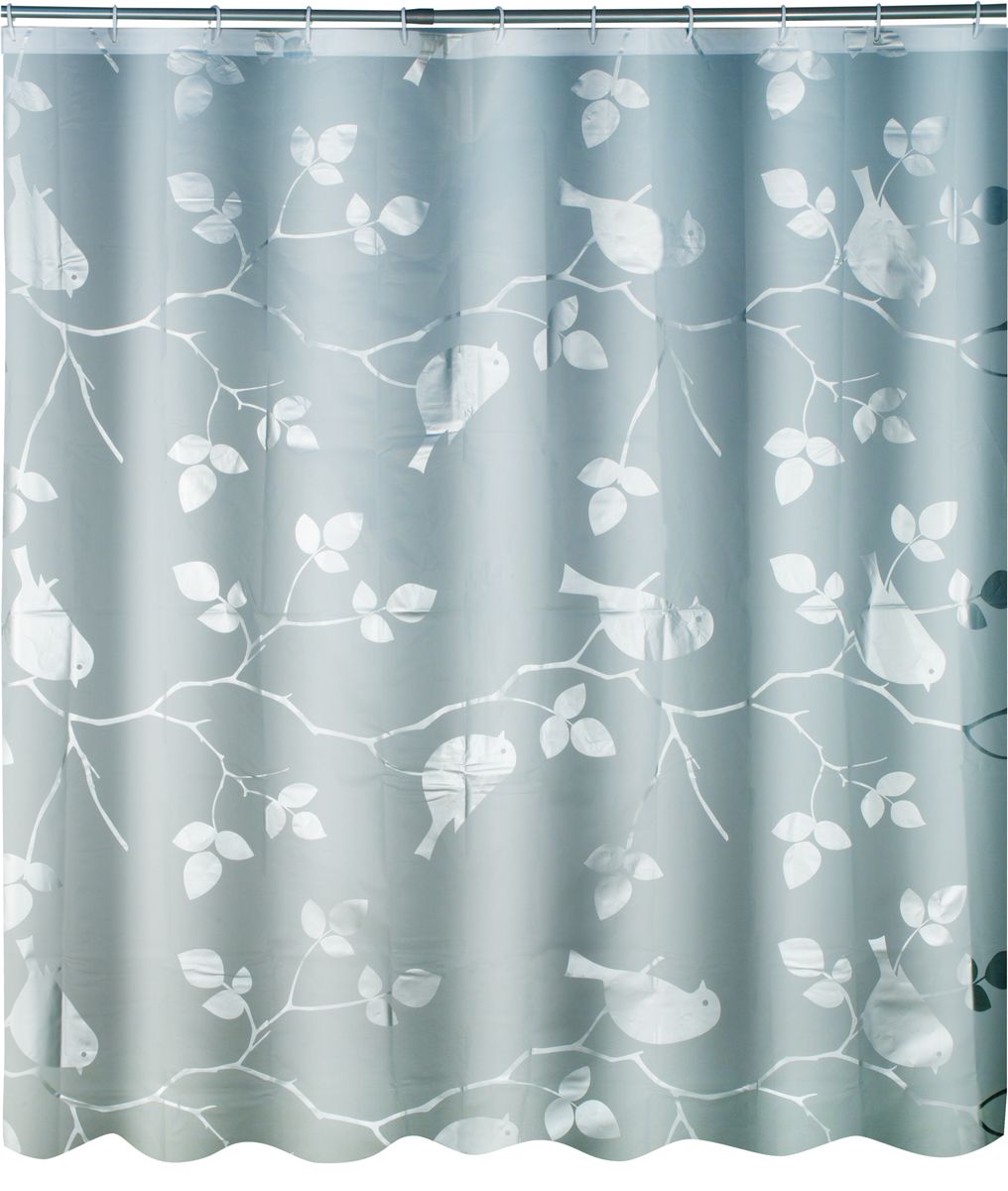 Штора для ванной Swensa Birds, цвет: серый, 180 х 180 см41619 Штора для ванной Swensa Birds, цвет: серый, 180 х 180 см41619Штора выполненна из такого материала как ПЕВА и EVA (вспененный этиленвинилацетат) и оформлена оригинальным рисунком. Она надежно защитит от брызг и капель пространство вашей ванной комнаты в то время, пока вы принимаете душ. В верхней кромке шторы предусмотрены отверстия для пластиковых колец, которые входят в комплект.Количество колец: 12 шт.