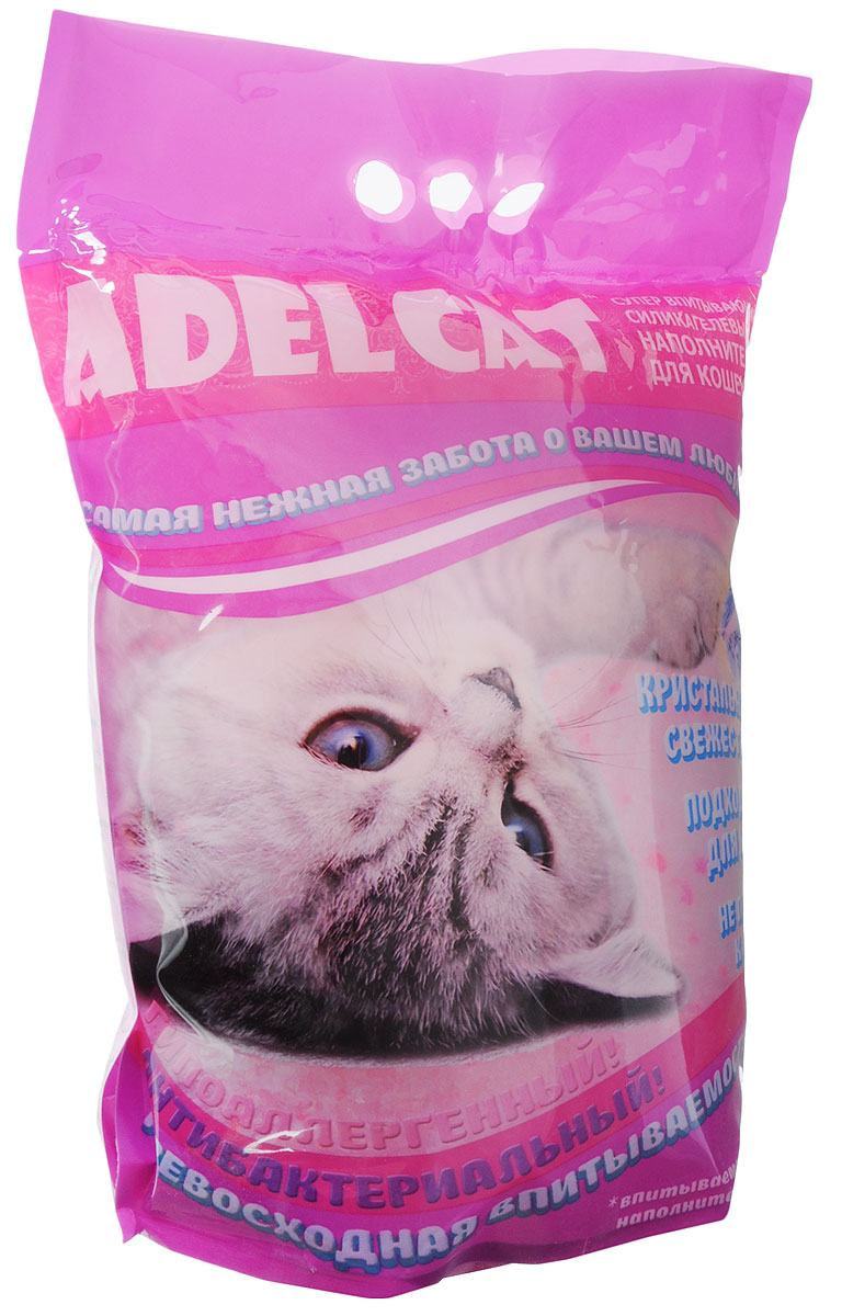 Наполнитель для кошачьих туалетов Adel-Cat, силикагель, с розовыми гранулами, 8 л0120710 Наполнитель для кошачьих туалетов Adel-Cat, силикагель, с розовыми гранулами, 8 л0120710Силикагелевый наполнитель Adel-Cat произведен из экологически чистого сырья высокого качества. Благодаря натуральному составу он обладает естественным для животных запахом и видом, а также природными антисептическими свойствами. За счет уникальной технологии производства, гранулы силикагеля сверхбыстро впитывают влагу, при этом остаются твердыми, не рассыпаются.Силикагелевый наполнитель безупречно удерживает неприятный запах, блокируя его внутри гранул, а аткже препятствует размножению бактерий.Товар сертифицирован.