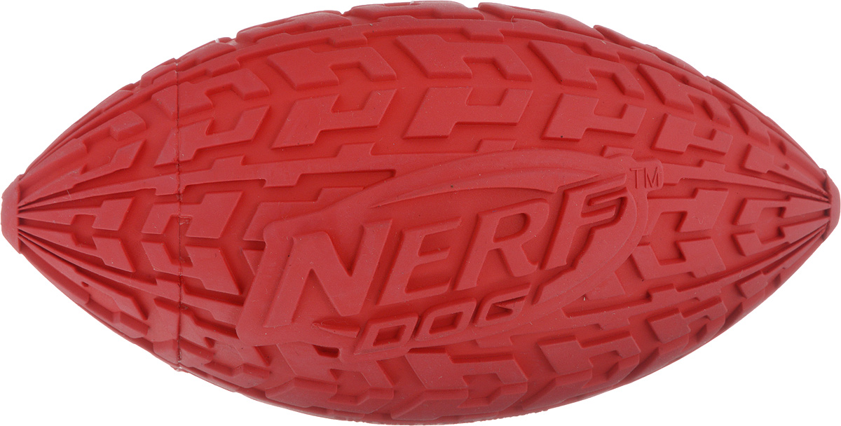 Игрушка для собак Nerf Шина. Мяч для регби, с пищалкой, длина 15 см0120710 Игрушка для собак Nerf Шина. Мяч для регби, с пищалкой, длина 15 см0120710Игрушка для собак Nerf Шина. Мяч для регби выполнена из резины в форме мяча для регби с уникальным рисунком протектора шины. Игрушка оснащена пищалкой, что вызовет дополнительный интерес вашего питомца. Такая игрушка порадует вашего любимца, а вам доставит массу приятных эмоций, ведь наблюдать за игрой всегда интересно и приятно. Размер игрушки: 8,5 х 8,5 х 15 см.