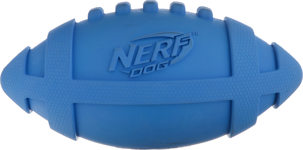 Игрушка для собак Nerf Мяч для регби, с пищалкой, длина 17,5 см0120710 Игрушка для собак Nerf Мяч для регби, с пищалкой, длина 17,5 см0120710Игрушка для собак Nerf Мяч для регби выполнена из резины в форме мяча для регби. Игрушка оснащена пищалкой, что вызовет дополнительный интерес вашего питомца. Такая игрушка порадует вашего любимца, а вам доставит массу приятных эмоций, ведь наблюдать за игрой всегда интересно и приятно. Размер игрушки: 9 х 9 х 17,5 см.