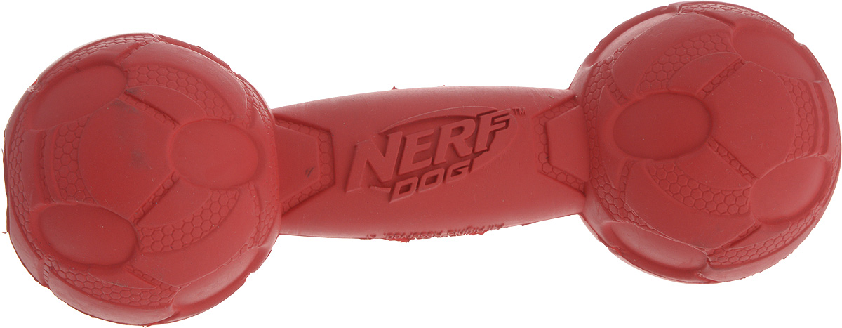 Игрушка для собак Nerf Гантель, с пищалкой, длина 17,5 см0120710 Игрушка для собак Nerf Гантель, с пищалкой, длина 17,5 см0120710Игрушка для собак Nerf Гантель выполнена из резины в форме гантели с удобной выемкой для мордочки. Игрушка оснащена пищалкой, что вызовет дополнительный интерес вашего питомца. Такая игрушка порадует вашего любимца, а вам доставит массу приятных эмоций, ведь наблюдать за игрой всегда интересно и приятно. Размер игрушки: 6 х 6 х 17,5 см.