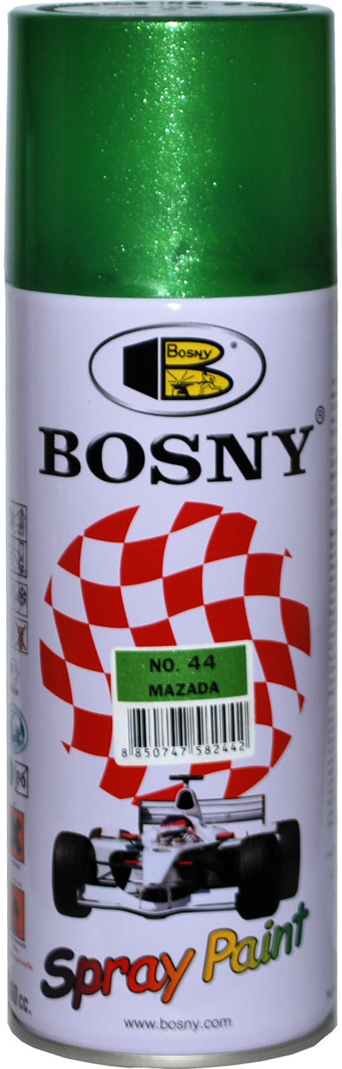 Аэрозольная краска Bosny, цвет: 44 зеленый сад ral 6017, 400 мл27 Аэрозольная краска Bosny, цвет: 44 зеленый сад ral 6017, 400 мл27Предназначается для высококачественного окрашивания поверхностей, сделанных из дерева, металла и пластика. Идеальна для окрашивания автомобилей, мотоциклов, различного оборудования, приборов, мебели и прочего. Имеет широчайшую палитру цветов и форм. Такая краска не желтеет и не выцветает, то есть является атмосферостойкой. Акриловые краски могут быть использованы как для полного окрашивания, так и для подкрашивания.Прекрасно подходят не только для транспортных средств, но и для любого другого оборудования, такого как кухонное, например. Они могут успешно использованы для декорирования различных деталей интерьера и разных поверхностей не только в быту, но и в офисе или магазине. Аэрозольная краска на акрилово-эпоксидной основе является наиболее экономичным вариантом. Являются универсальными — они годятся как для наружных, так и для внутренних работ, устойчивы к неблагоприятным атмосферным явлениям, не выцветают и не желтеют со временем. Такие краски благодаря своим уникальным свойствам надежно защищают поверхности от окисления и ржавчины и вполне пригодны как для полного окрашивания поверхностей, так и для частичного. Весьма положительным качеством, которым обладают акриловые краски, является то, что они не содержат свинца и ртути. Срок годности 5 лет