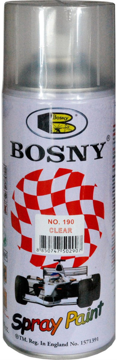 Краска акриловая Bosny, аэрозоль, цвет: прозрачный глянцевый, 400 мл190 Краска акриловая Bosny, аэрозоль, цвет: прозрачный глянцевый, 400 мл190Акриловая краска Bosny, изготовленная на основе эпоксидных смол, предназначена для высококачественного окрашивания поверхностей, сделанных из дерева, металла и пластика. Идеальна для окрашивания автомобилей, мотоциклов, различного оборудования, приборов и мебели. Такая краска не желтеет и не выцветает, то есть является атмосферостойкой.Краска может использоваться для декорирования различных деталей интерьера и разных поверхностей не только в быту, но и в офисе или магазине.