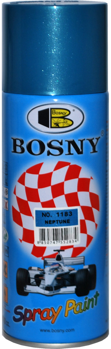 Аэрозольная краска Bosny, цвет: 1183 голубой металлик, 400 мл80462 Аэрозольная краска Bosny, цвет: 1183 голубой металлик, 400 мл80462Краска металлик BOSNY используется для наружных и внутренних малярных работ, для окраски зданий и сооружений, транспортных средств, как частичной, так и полной. Может использоваться художниками и дизайнерами при создании картин и окрашивания небольших по площади элементов дизайна помещений. Прекрасно подходят не только для транспортных средств, но и для любого другого оборудования, такого как кухонное, например. Они могут успешно использованы для декорирования различных деталей интерьера и разных поверхностей не только в быту, но и в офисе или магазине. Аэрозольная краска на акрилово-эпоксидной основе является наиболее экономичным вариантом. Срок годности 5 лет.