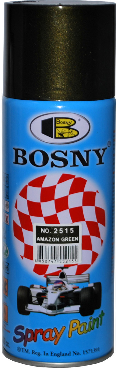 Аэрозольная краска Bosny, цвет: 2515 серо-зеленый металлик, 400 мл2515 Аэрозольная краска Bosny, цвет: 2515 серо-зеленый металлик, 400 мл2515Краска металлик BOSNY используется для наружных и внутренних малярных работ, для окраски зданий и сооружений, транспортных средств, как частичной, так и полной. Может использоваться художниками и дизайнерами при создании картин и окрашивания небольших по площади элементов дизайна помещений. Прекрасно подходят не только для транспортных средств, но и для любого другого оборудования, такого как кухонное, например. Они могут успешно использованы для декорирования различных деталей интерьера и разных поверхностей не только в быту, но и в офисе или магазине. Аэрозольная краска на акрилово-эпоксидной основе является наиболее экономичным вариантом. Срок годности 5 лет.