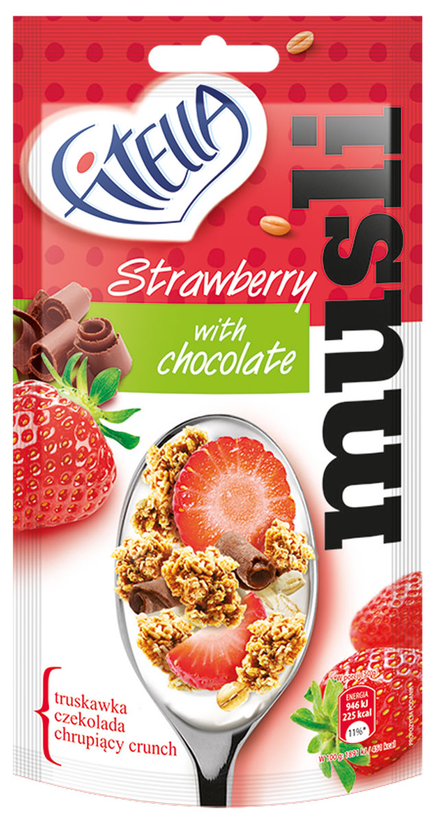 Fitella Muesli Strawberry мюсли с клубникой и шоколадом, 50 г0120710 Fitella Muesli Strawberry мюсли с клубникой и шоколадом, 50 г0120710Fitella - это европейский бренд на рынке сухих завтраков, который уже завоевал доверие и популярность среди потребителей Европы. За счет удобной упаковки, перекусить теперь можно везде. Удобно брать с собой (сумка, карман). Сухое использование – здоровая замена вредного фаст-фуда.