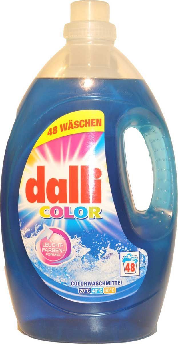 Гель для стирки цветного белья Dalli Колор Гель XL, на 48 стирок, 3,6 л106-026 Гель для стирки цветного белья Dalli Колор Гель XL, на 48 стирок, 3,6 л106-026Концентрированный гель для стирки цветного и белого белья, не требующего отбеливания, с системой защиты цвета при Т 30С-60С. Специальная формула не только восстанавливает цвет, и ухаживает за волокнами, но и надежно защищает яркость, свежесть и насыщенность красок.Не содержит фосфаты, не требует доп. средств от извести. Применение: нормальное загрязнение, средняя вода-75мл=2 колпачка, ручная стирка 38 мл= 1 колпачок на 5 литров воды. Состав: 5-15% анионовые тензиды, неанионные тензиды, менее 5% мыло и фосфонаты, содержит энзимы, отдушку.